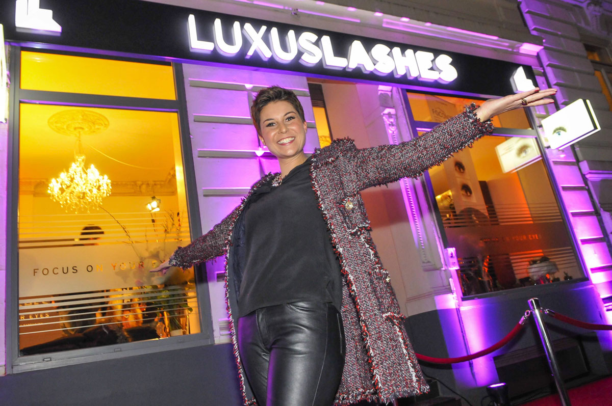 Vanessa Blumhagen attends opening of the first LuxusLashes Lounge