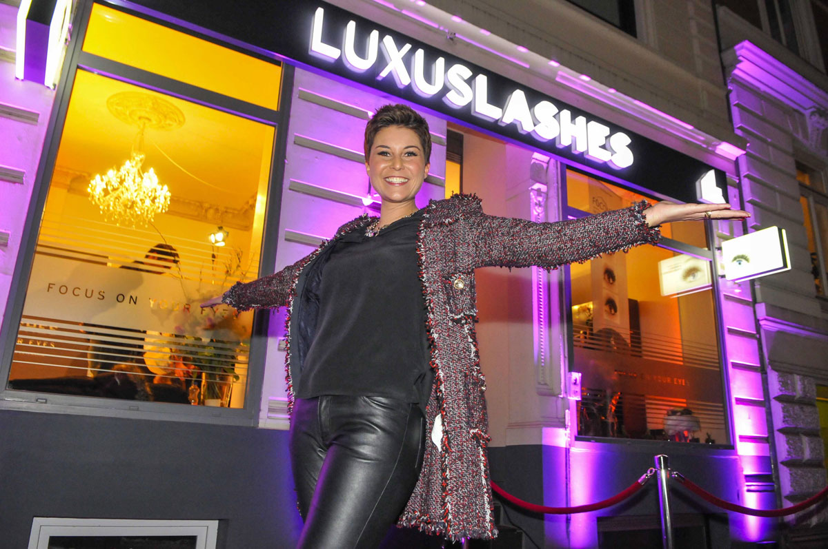Vanessa Blumhagen attends opening of the first LuxusLashes Lounge
