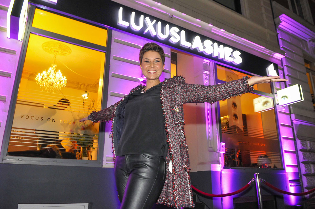 Vanessa Blumhagen attends opening of the first LuxusLashes Lounge