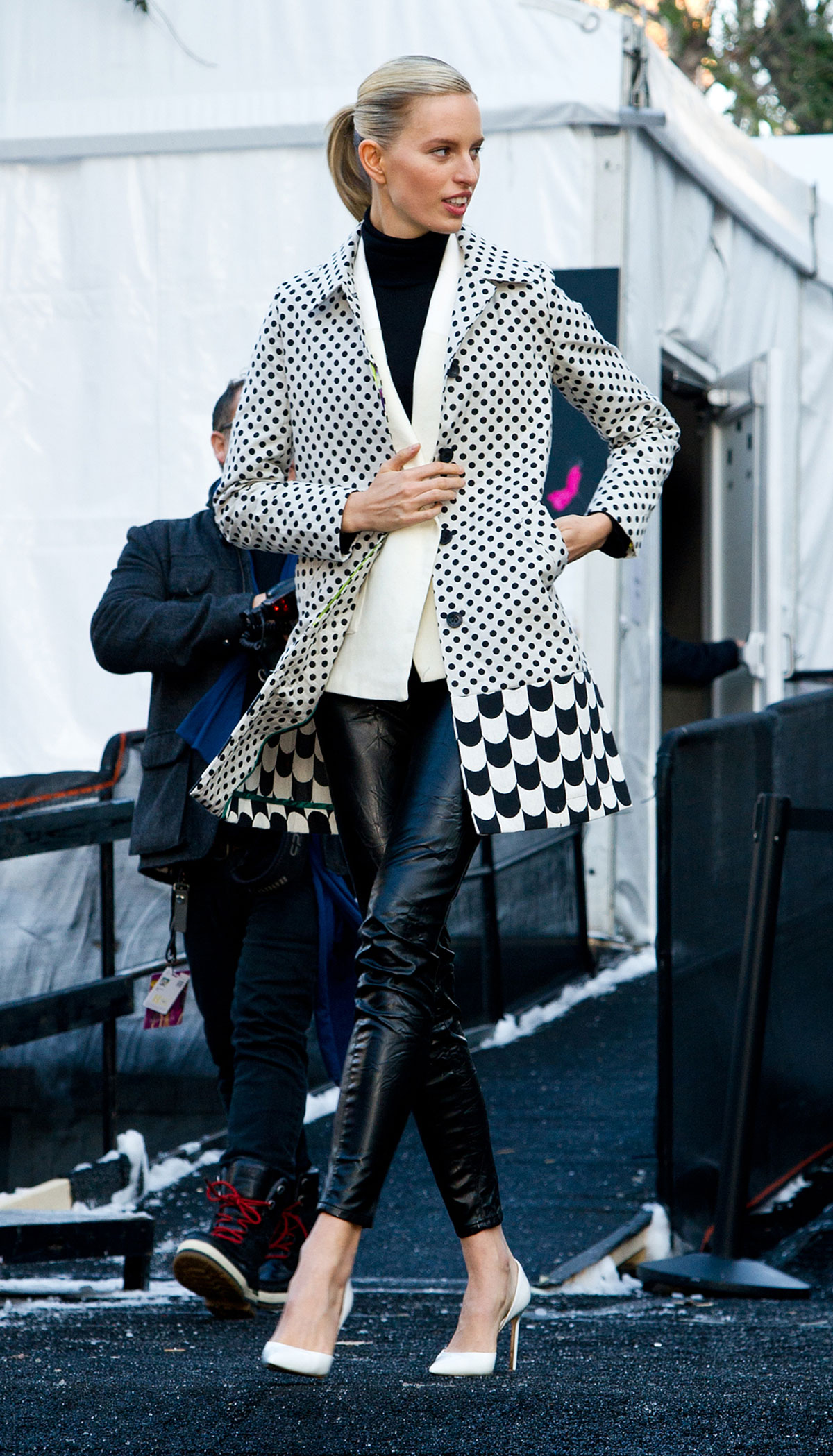 Karolina Kurkova attends Mercedes-Benz Fashion Week Fall 2014