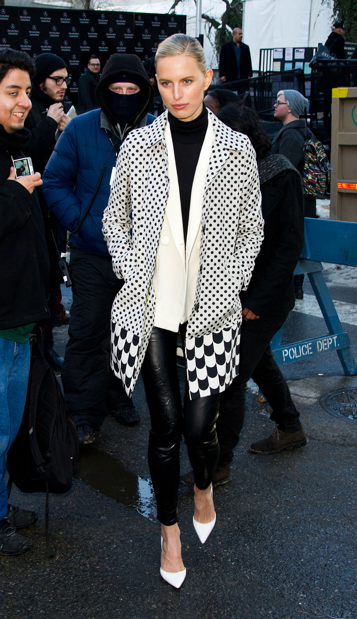 Karolina Kurkova attends Mercedes-Benz Fashion Week Fall 2014