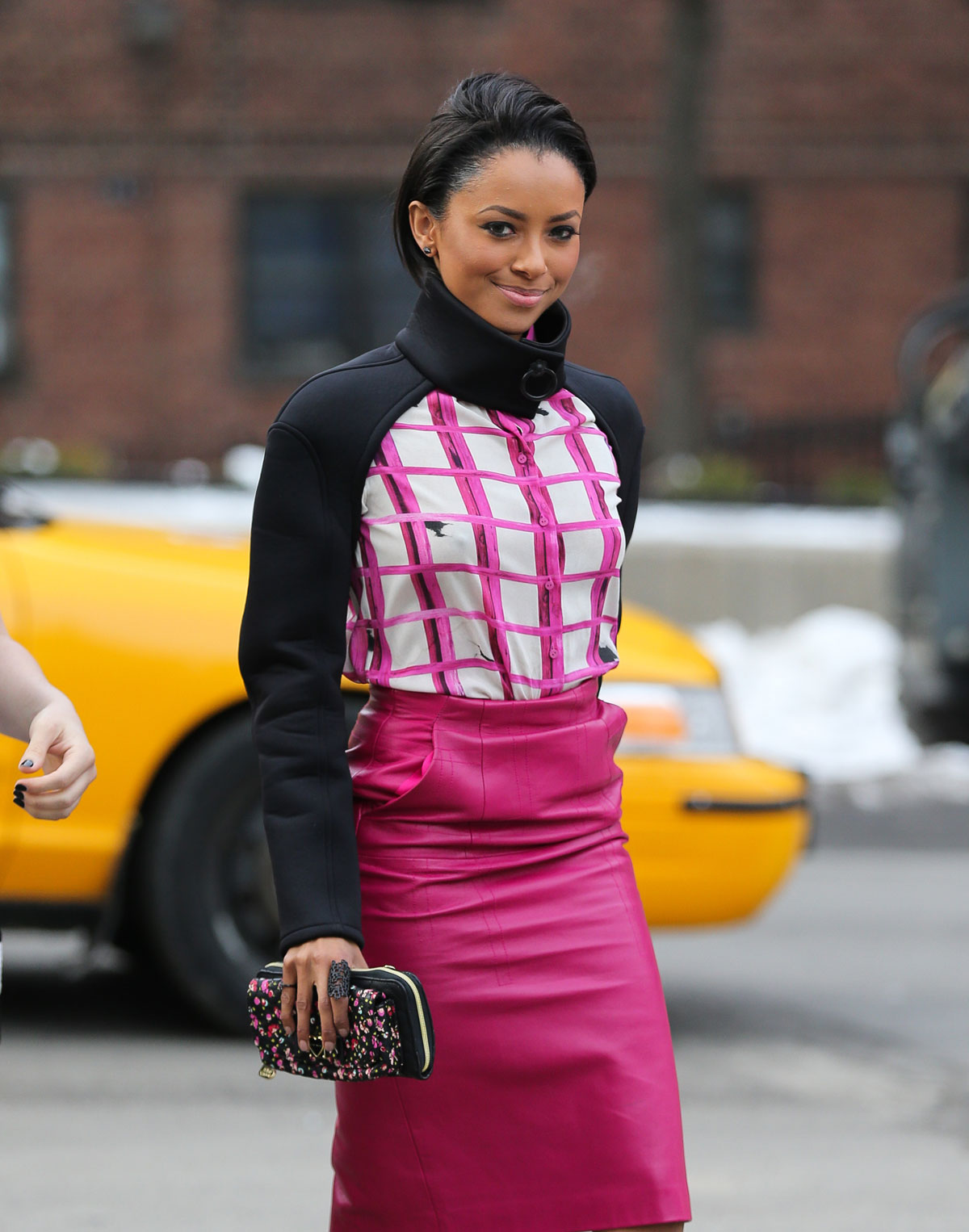 Kat Graham arrives at the Lincoln Center during NYFW