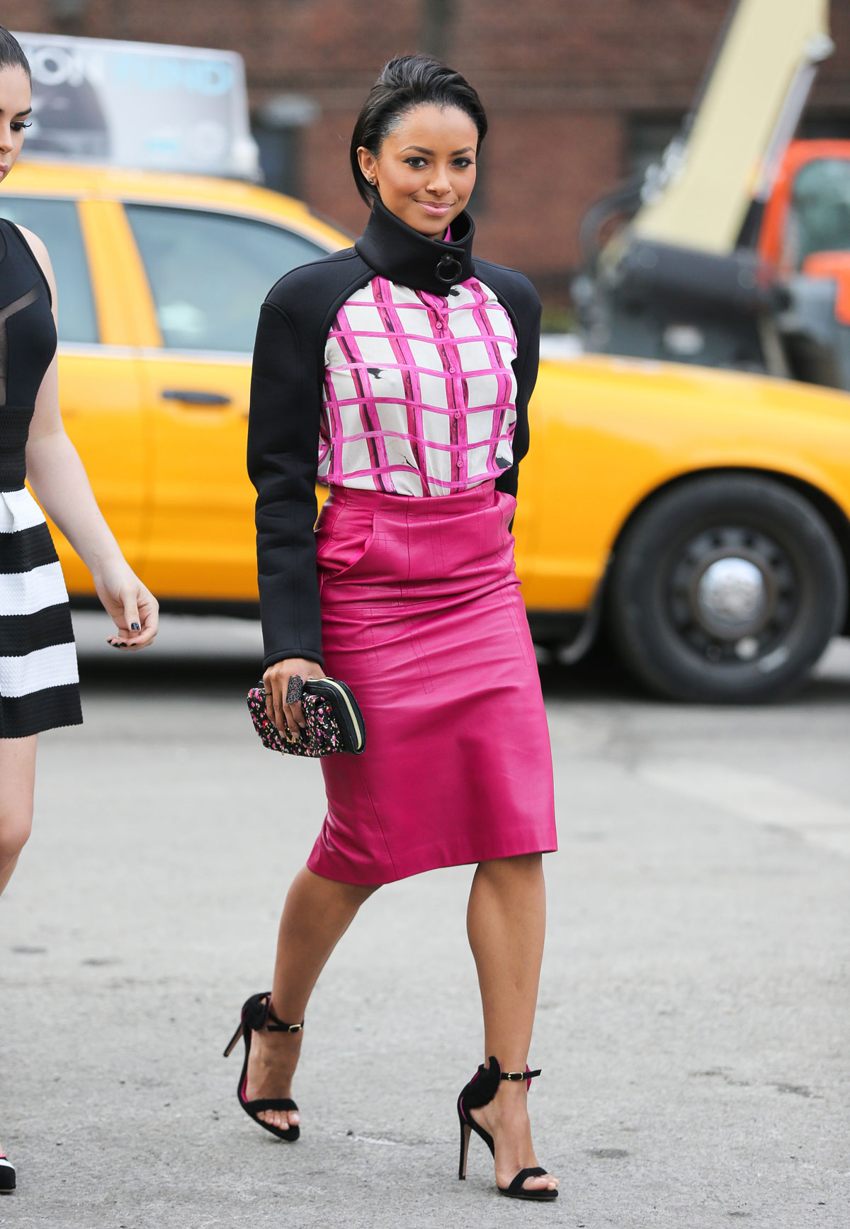 Kat Graham arrives at the Lincoln Center during NYFW