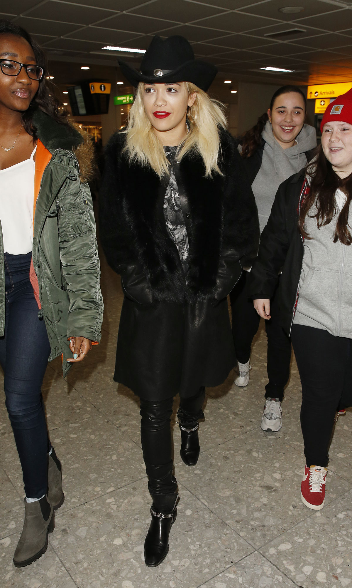 Rita Ora arrives at London Heathrow Airport