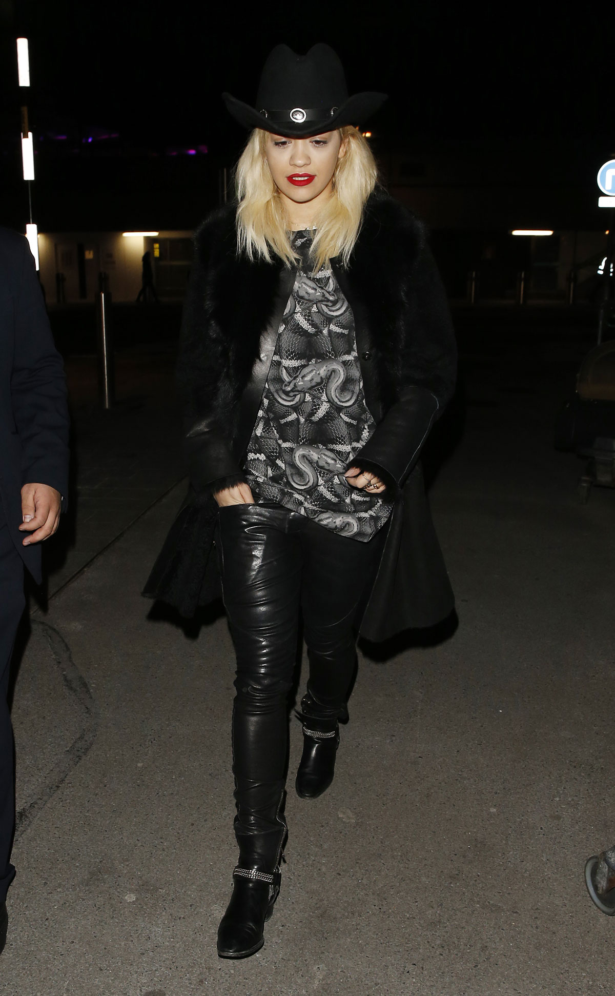 Rita Ora arrives at London Heathrow Airport