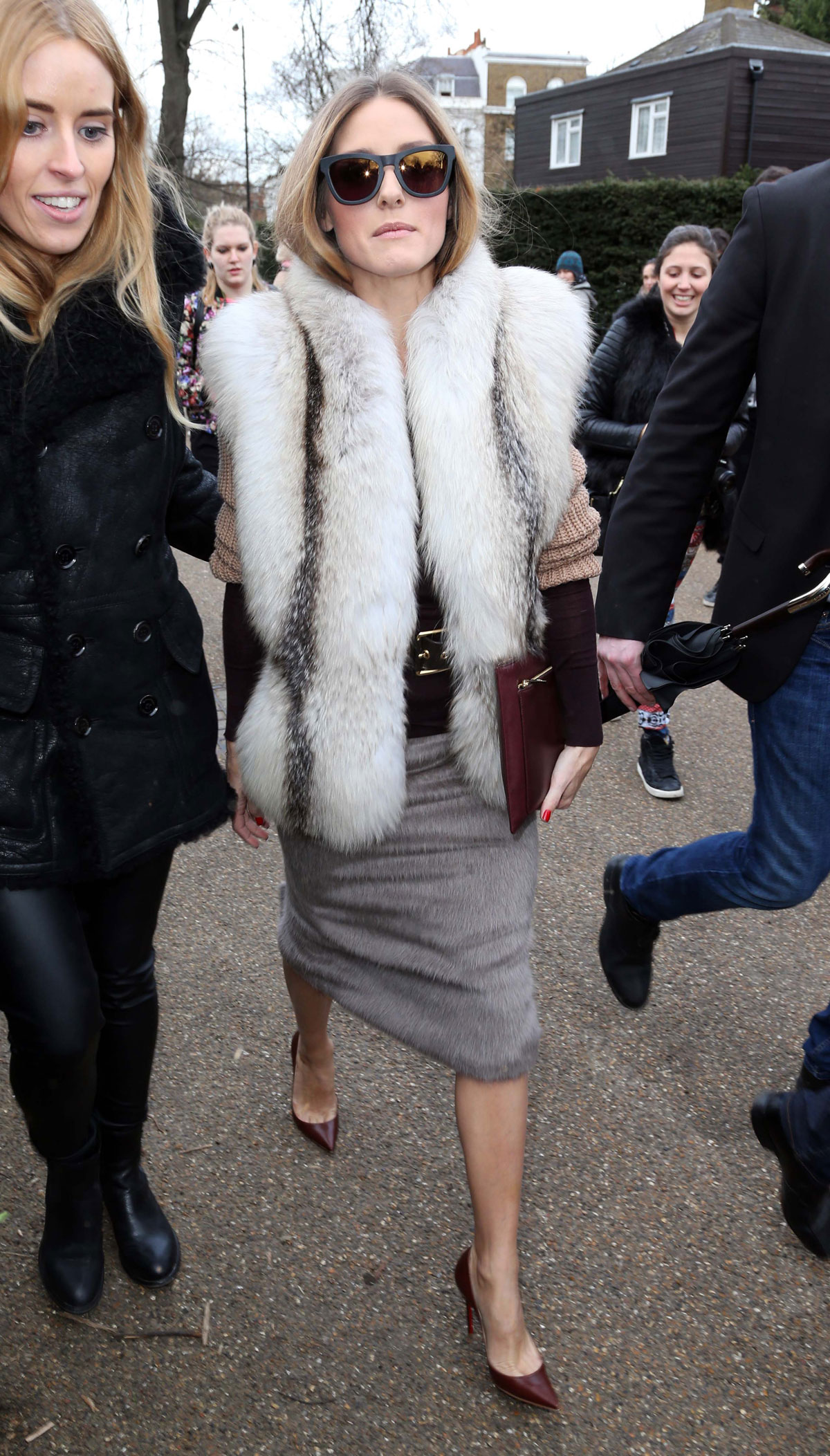 Olivia Palermo attends Burberry Prorsum Womenswear AW 2014 fashion show