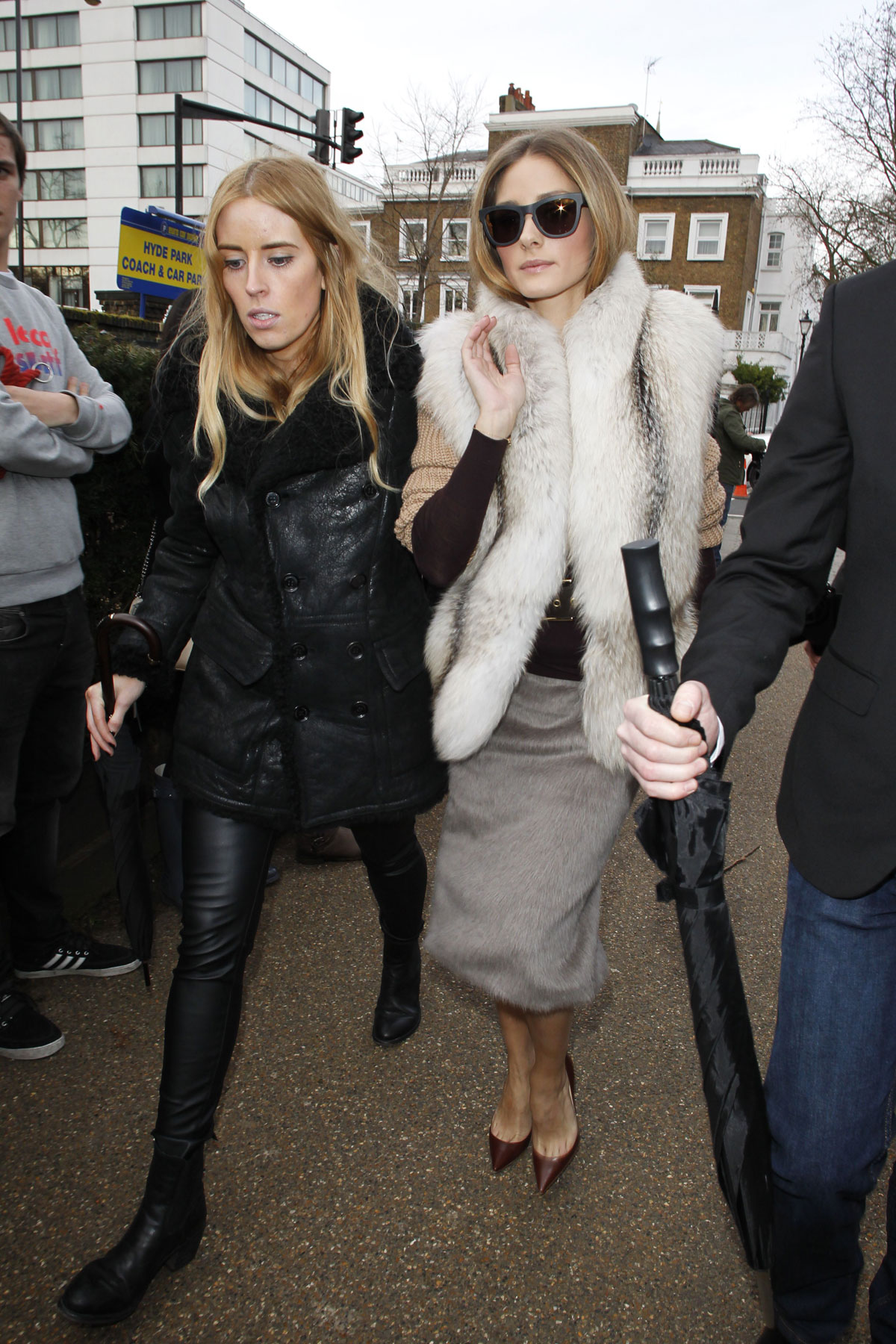 Olivia Palermo attends Burberry Prorsum Womenswear AW 2014 fashion show