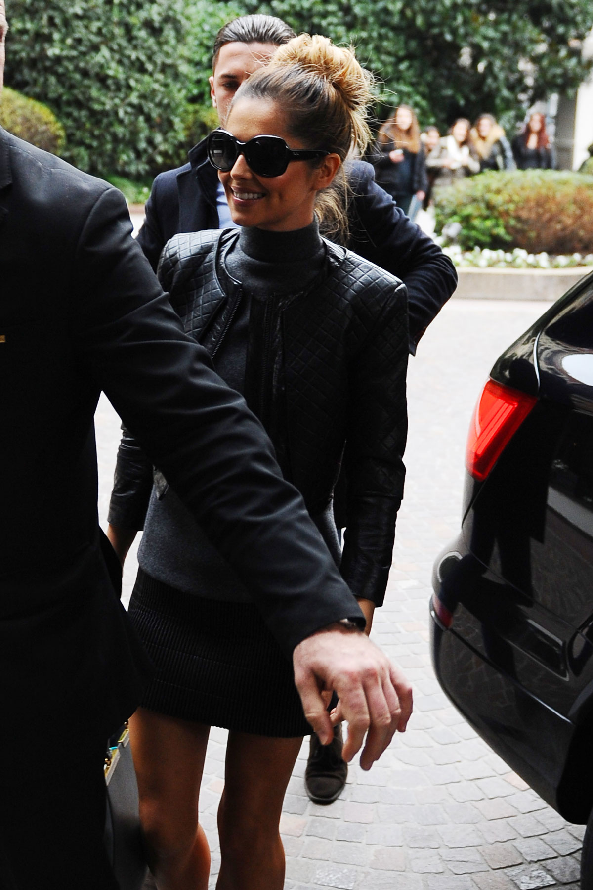 Cheryl Cole arriving at the Principe di Savoia Hotel