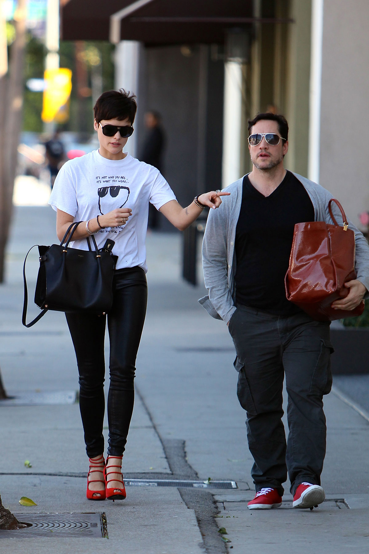 Jaimie Alexander arriving at a gym