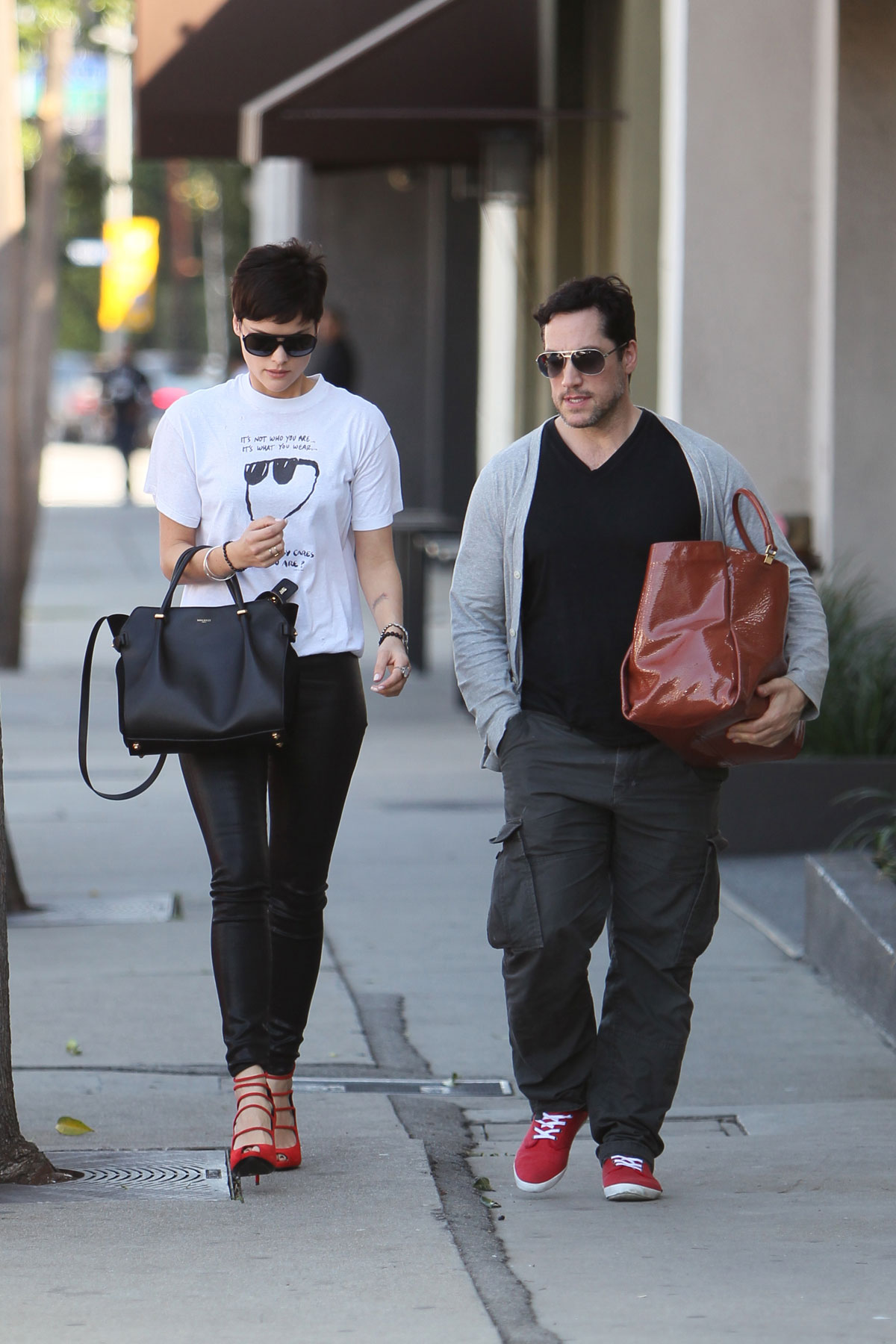 Jaimie Alexander arriving at a gym