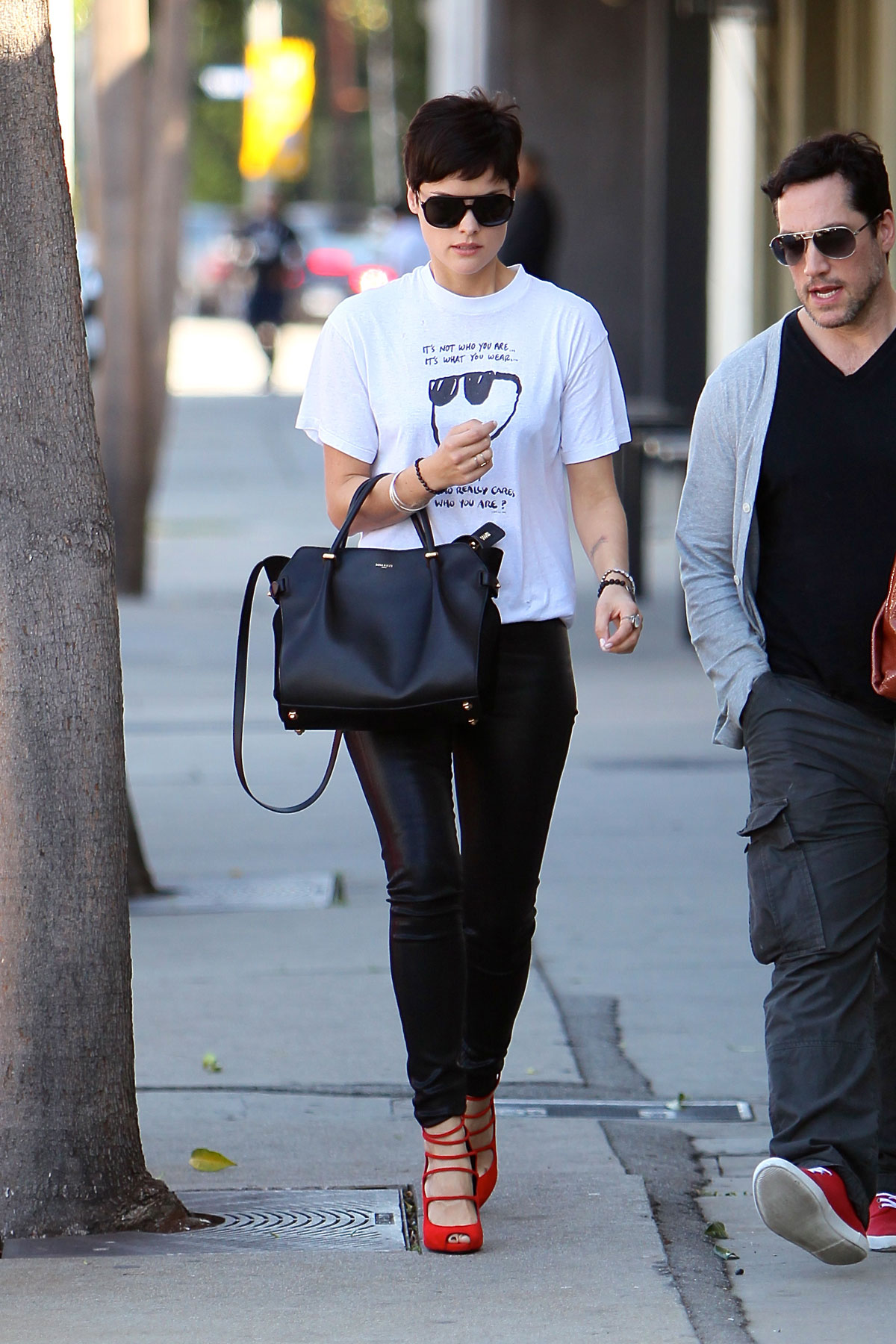 Jaimie Alexander arriving at a gym