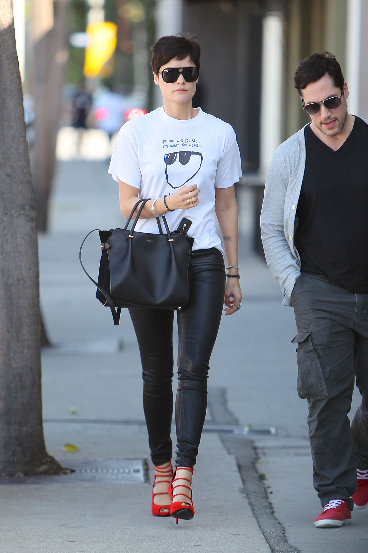 Jaimie Alexander arriving at a gym