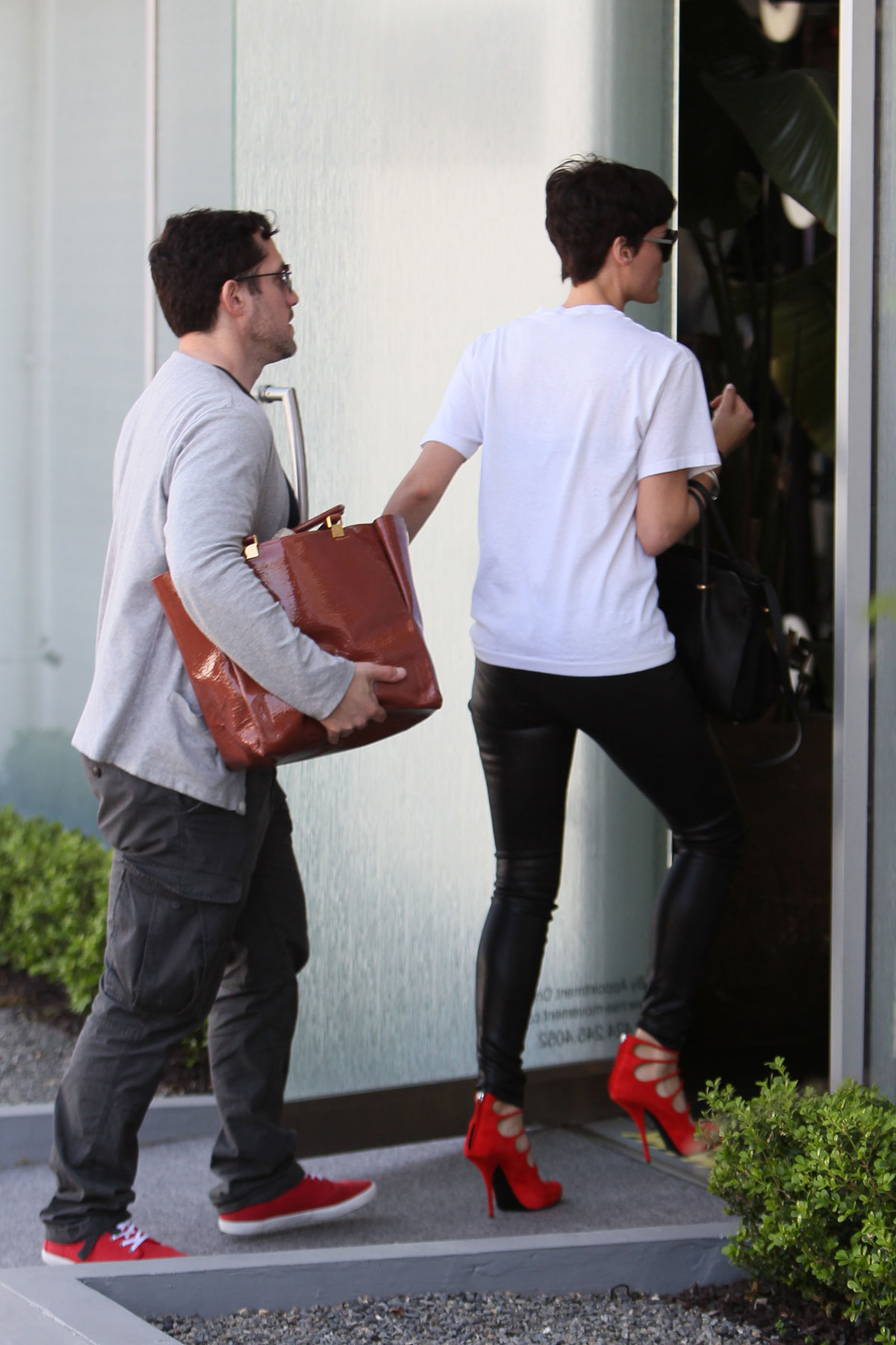 Jaimie Alexander arriving at a gym