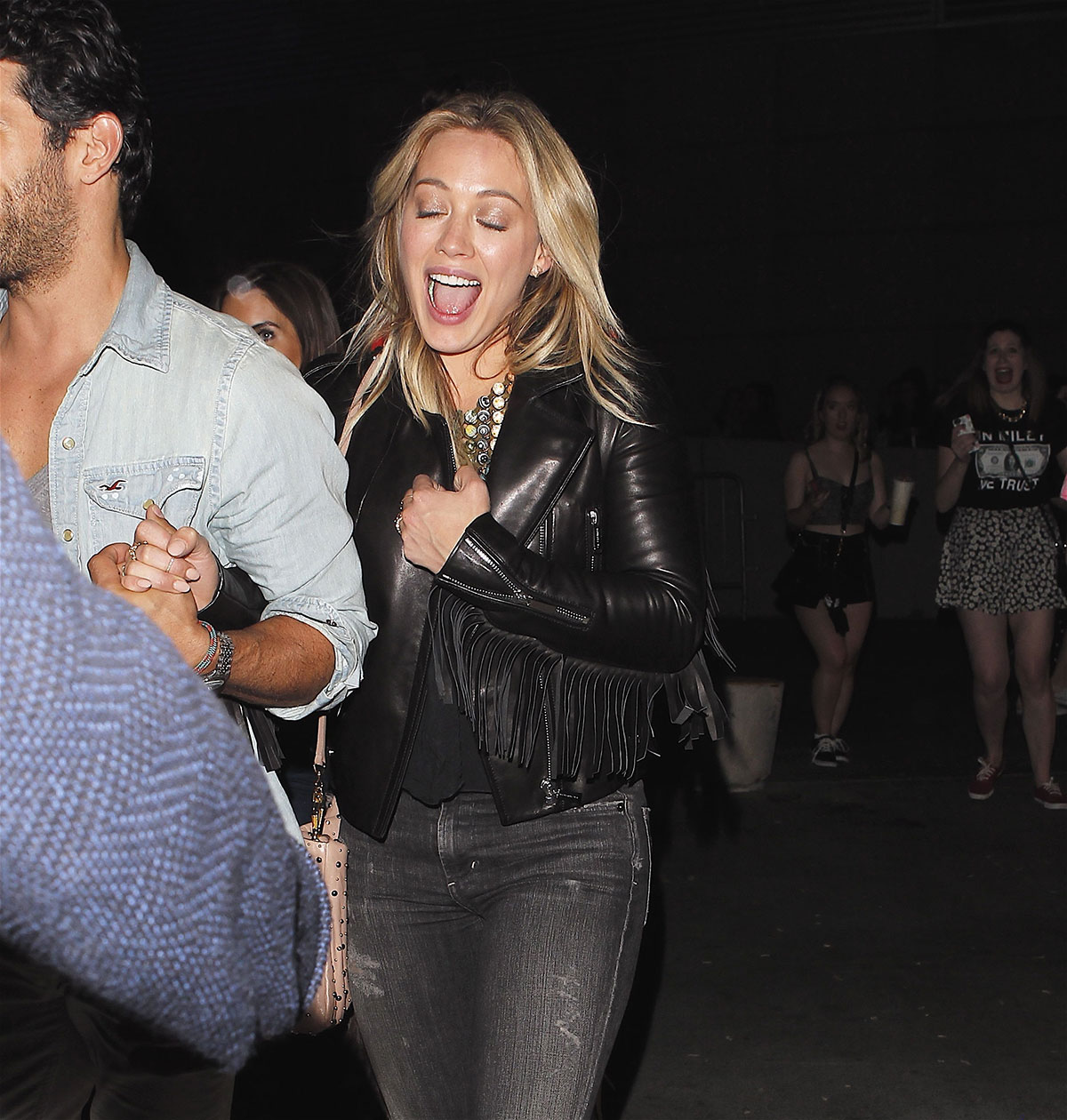 Hilary Duff at Staples Centre for a Miley Cyrus Concert