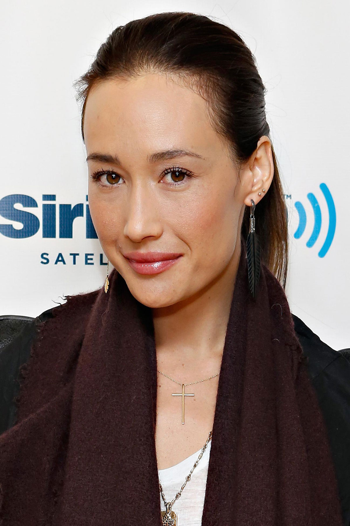 Maggie Q visiting SiriusXM Studios