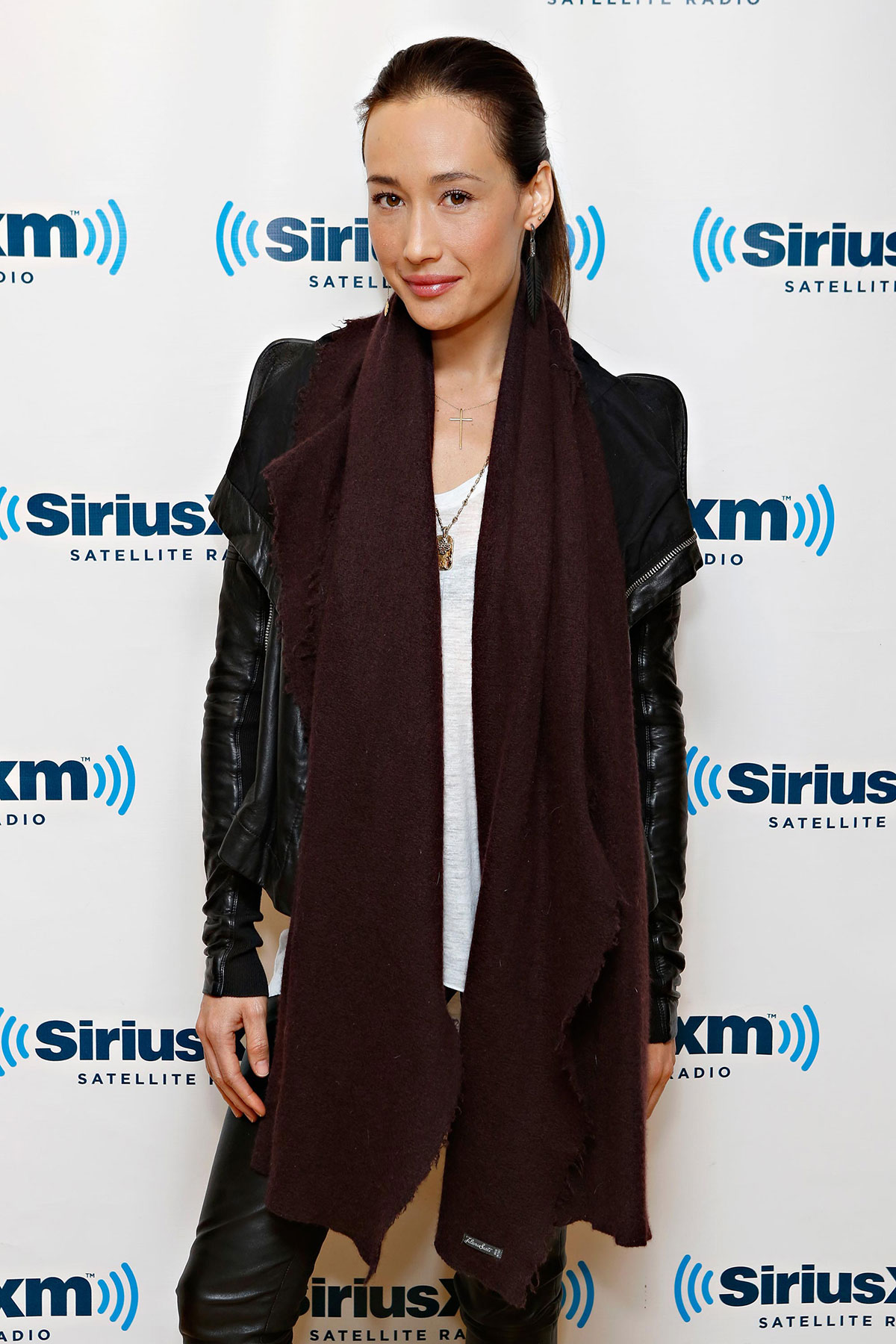 Maggie Q visiting SiriusXM Studios