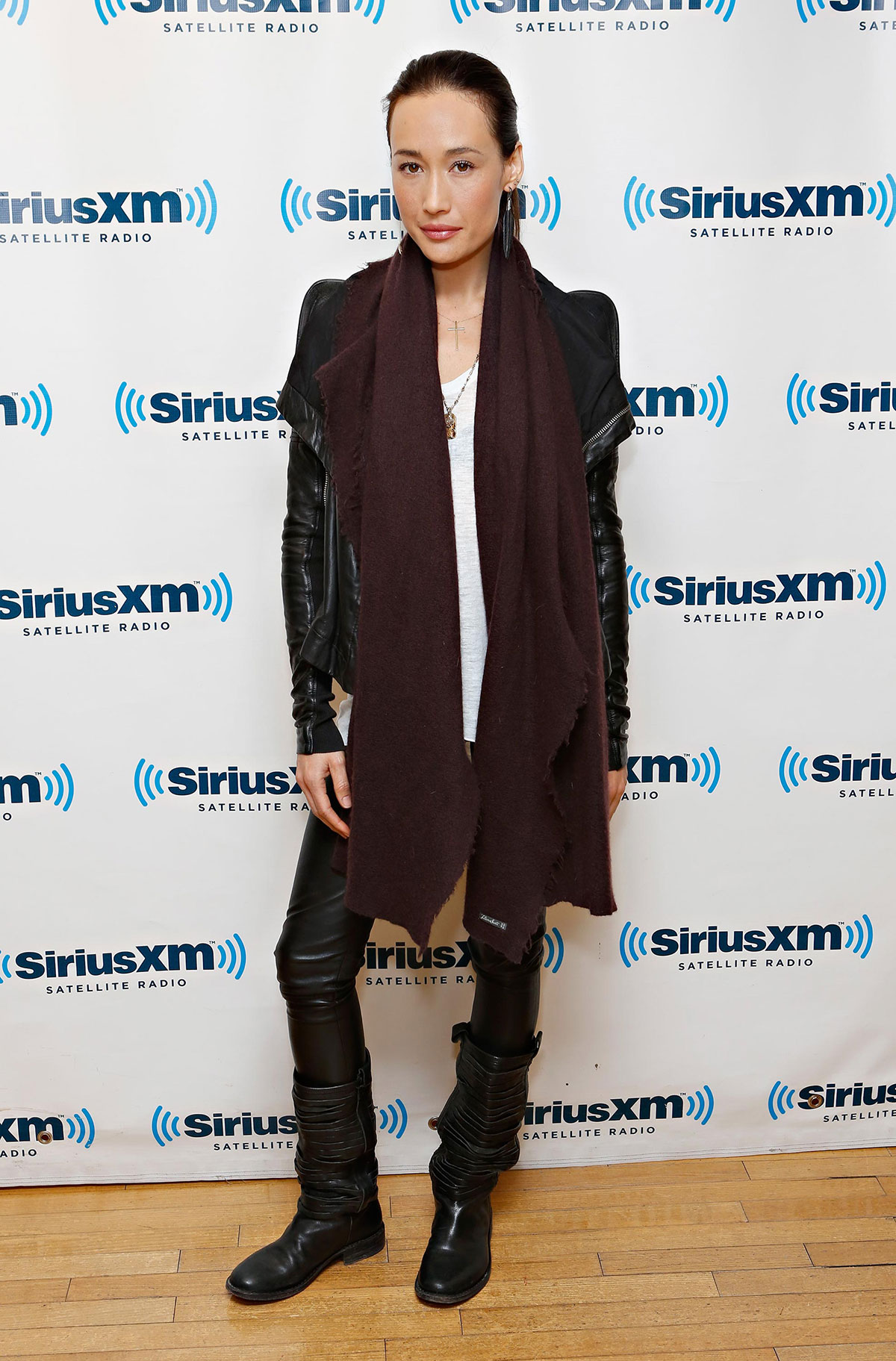 Maggie Q visiting SiriusXM Studios