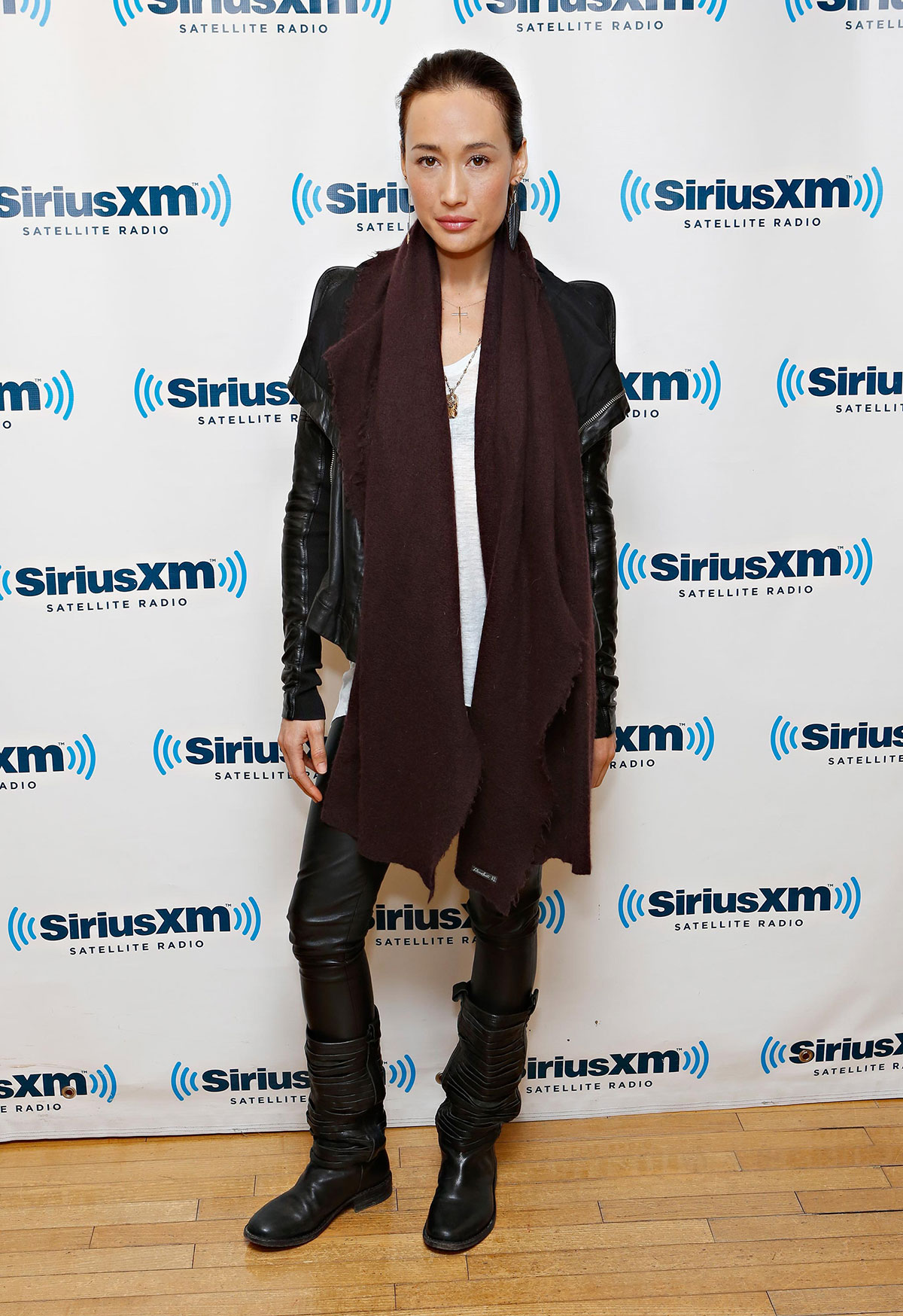 Maggie Q visiting SiriusXM Studios