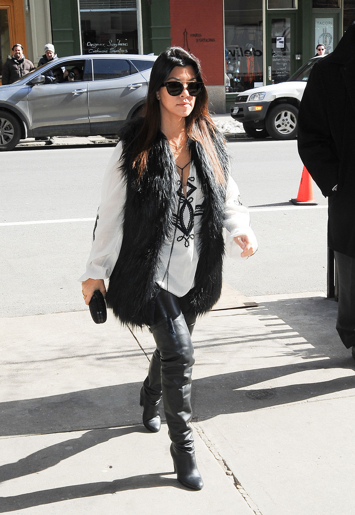 Kourtney Kardashian at Cipriani restaurant