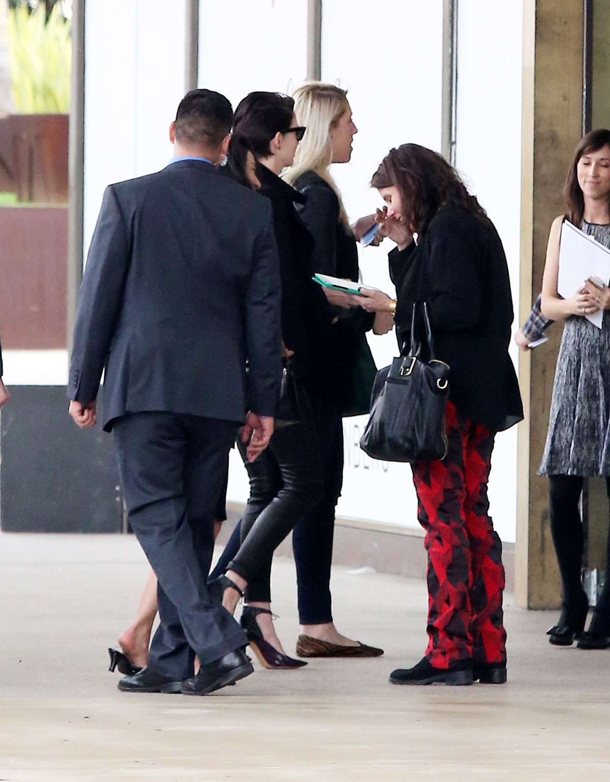 Anne Hathaway arriving at meeting in Culver City