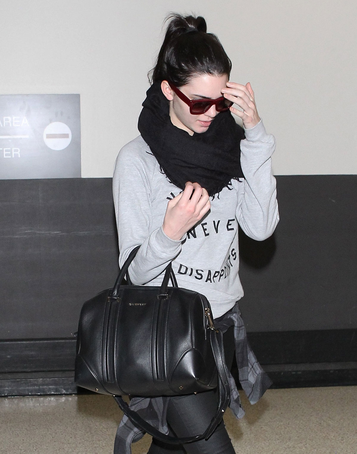 Kendall Jenner arriving at LAX