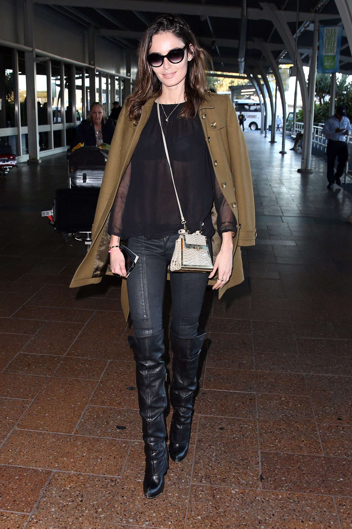 Nicole Trunfio arriving into Sydney Airport