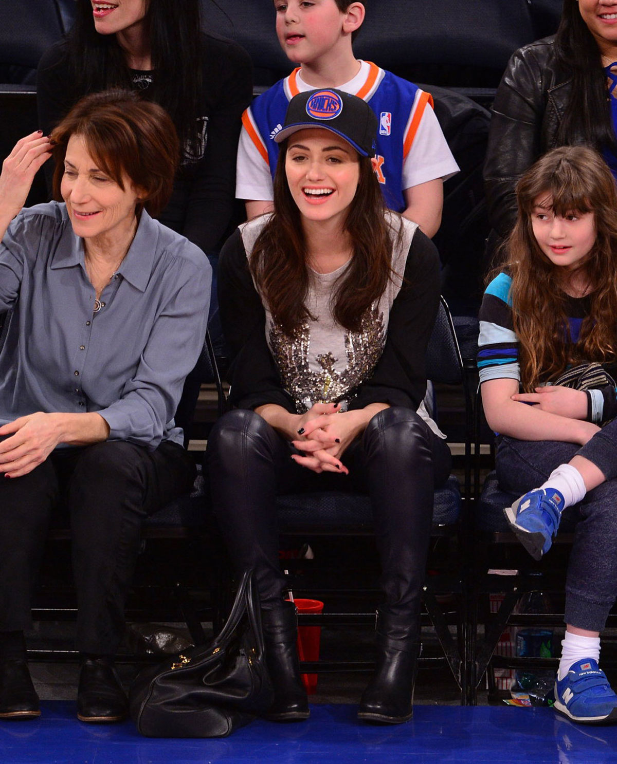Emmy Rossum attends the Knicks Game in NY