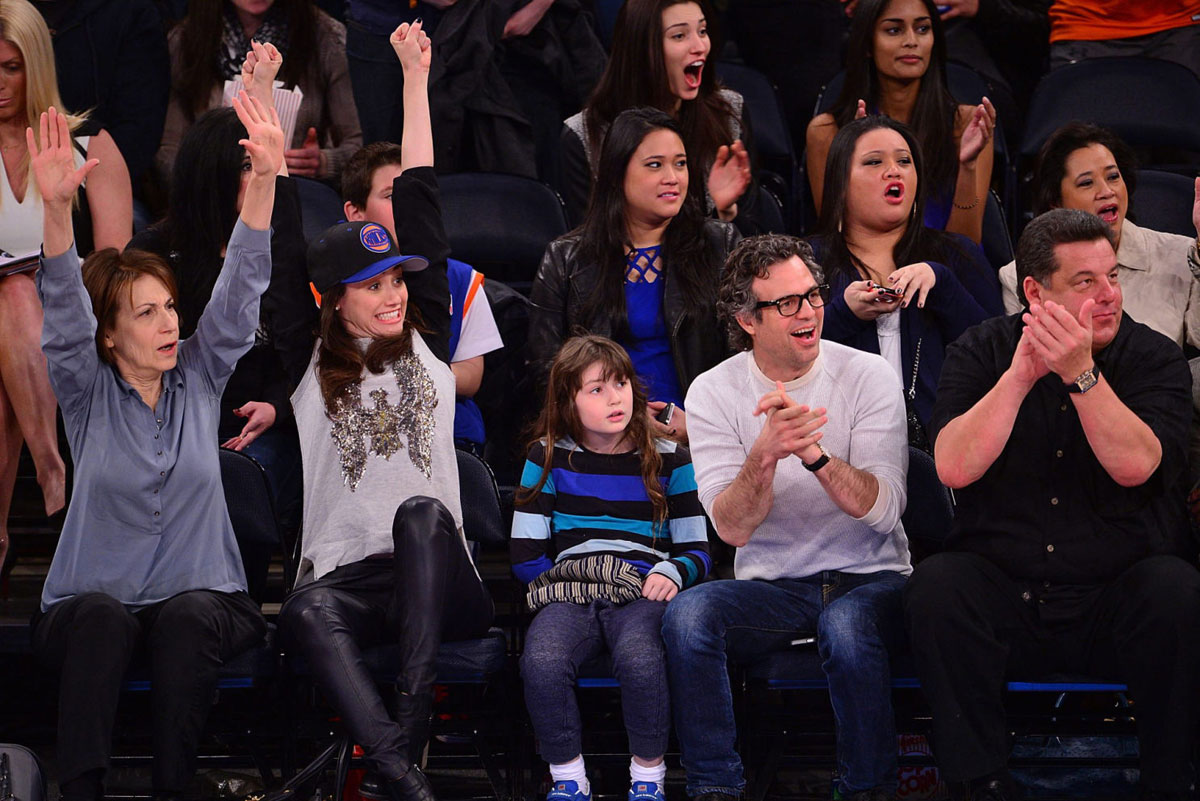 Emmy Rossum attends the Knicks Game in NY