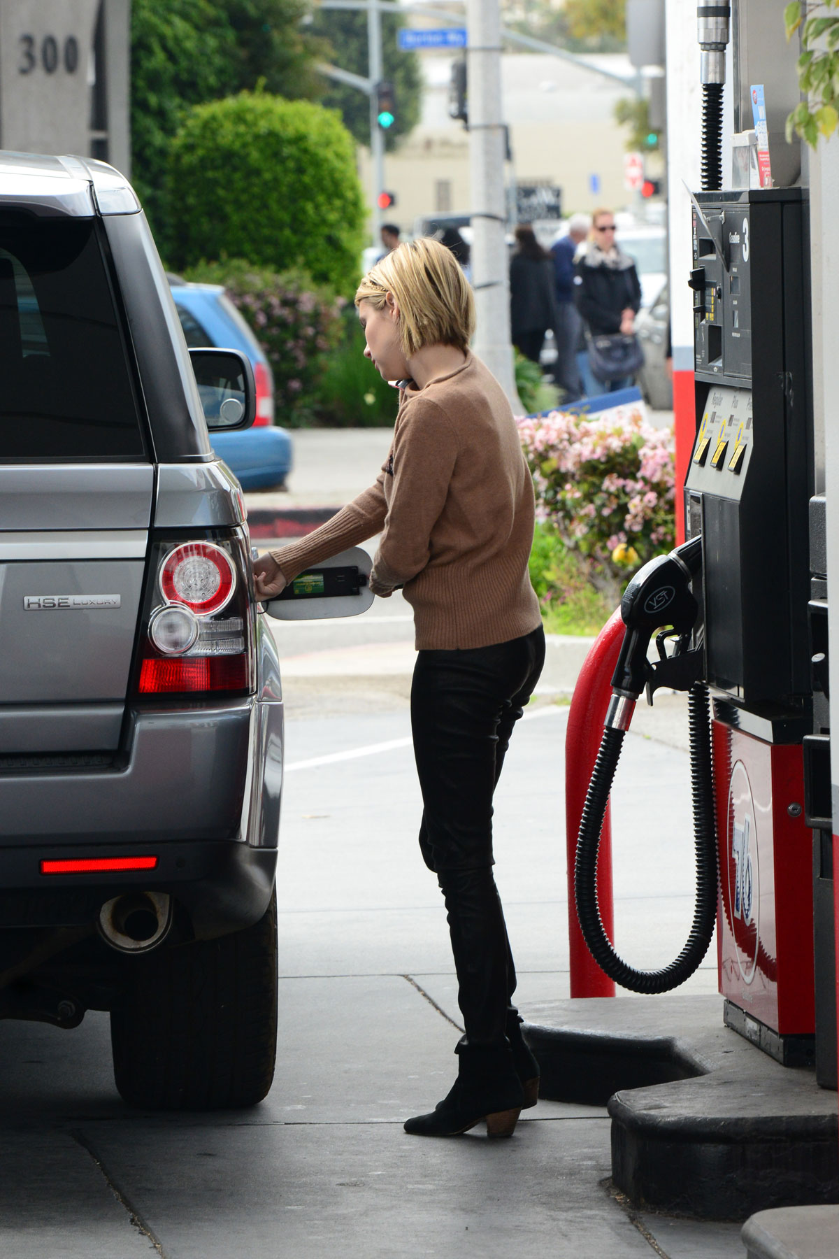 Emma Roberts stops by a gas station in West Hollywood