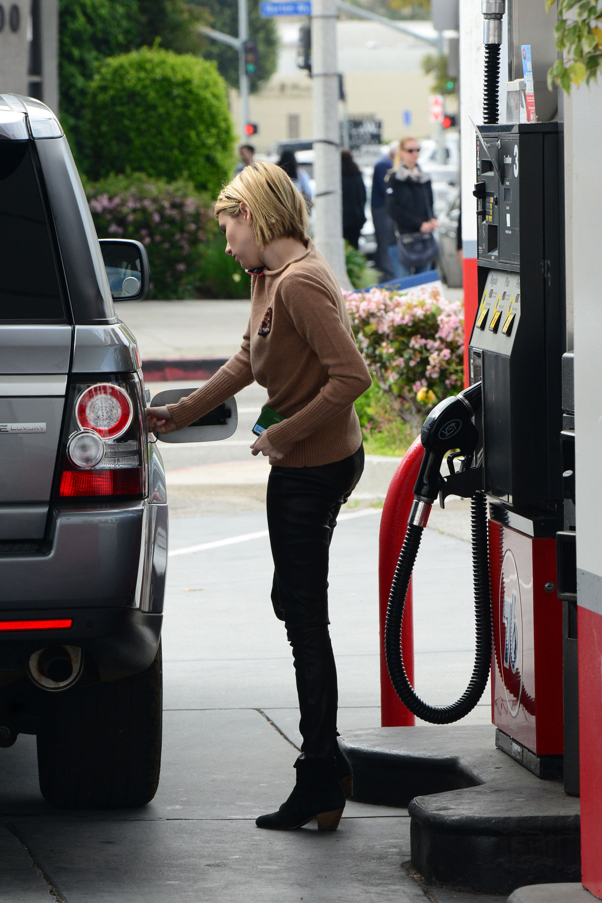 Emma Roberts stops by a gas station in West Hollywood