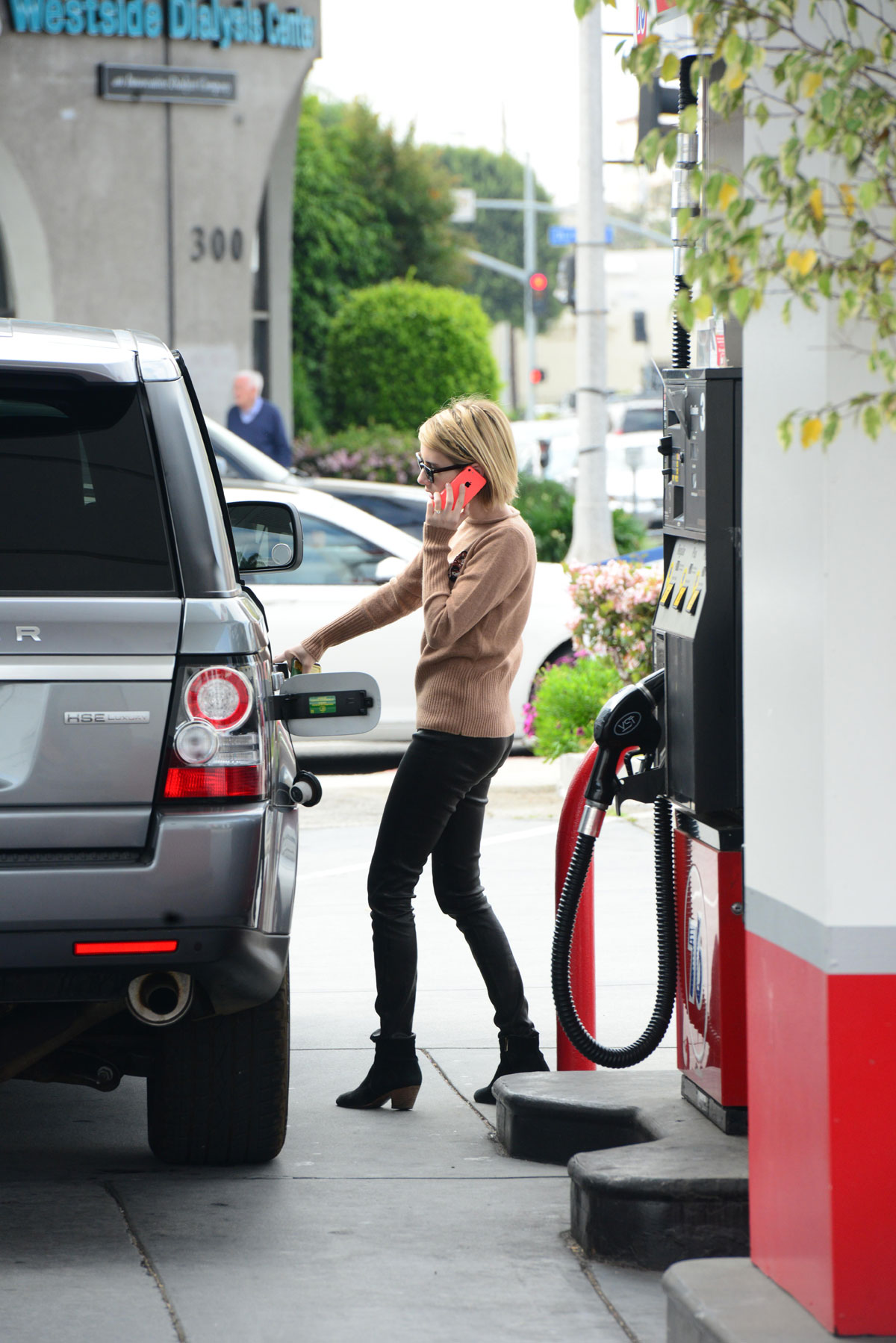 Emma Roberts stops by a gas station in West Hollywood