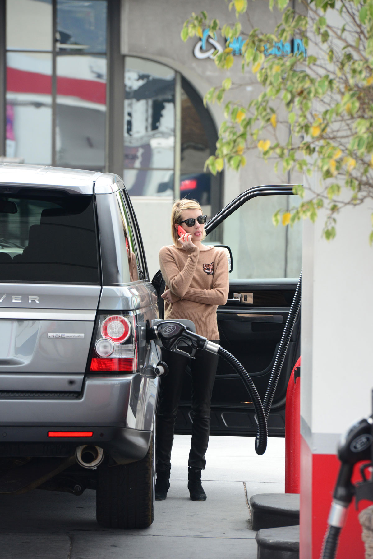 Emma Roberts stops by a gas station in West Hollywood