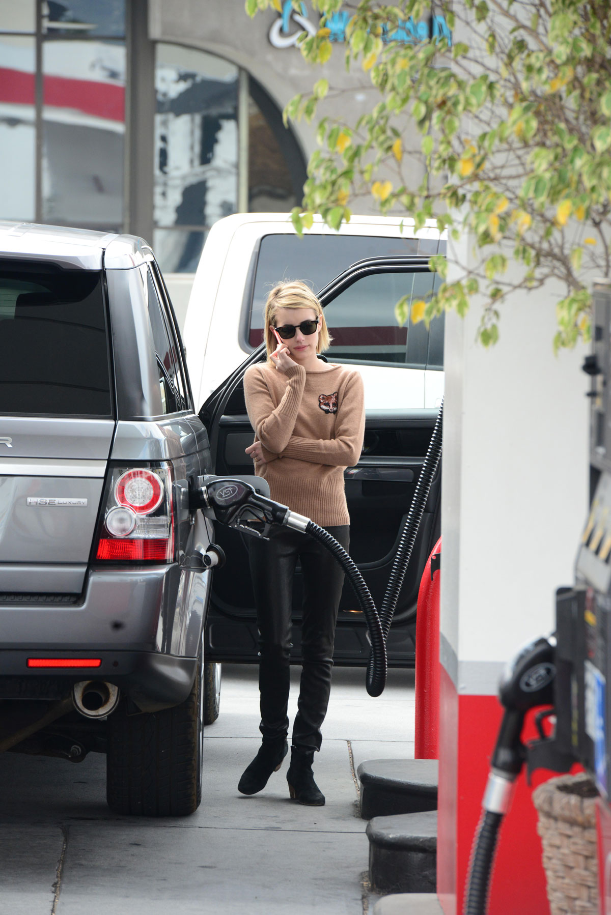 Emma Roberts stops by a gas station in West Hollywood