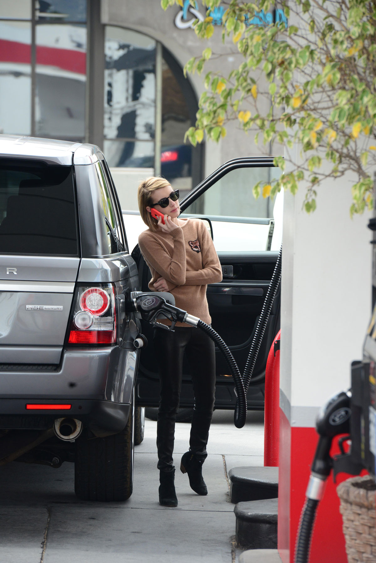 Emma Roberts stops by a gas station in West Hollywood