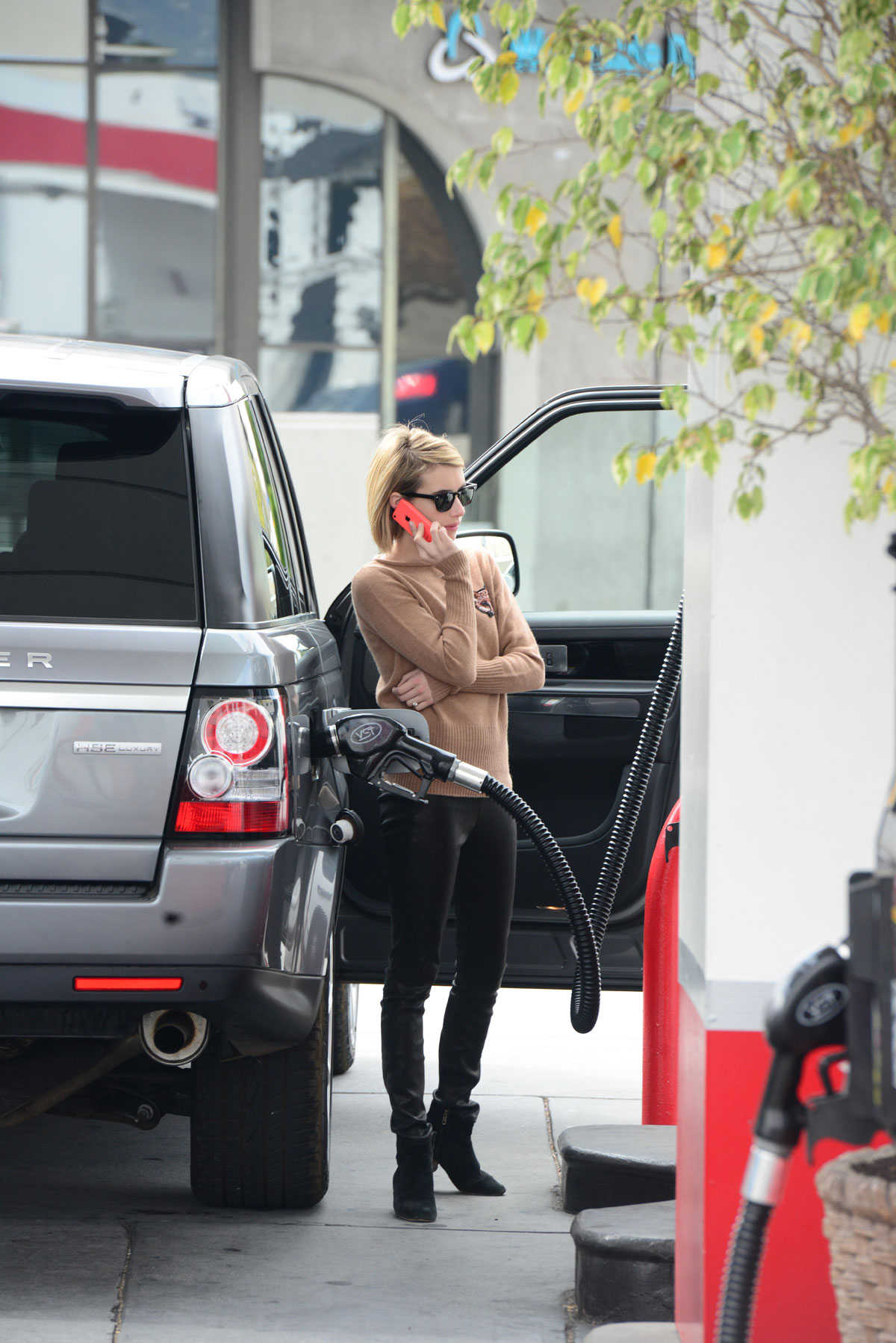 Emma Roberts stops by a gas station in West Hollywood