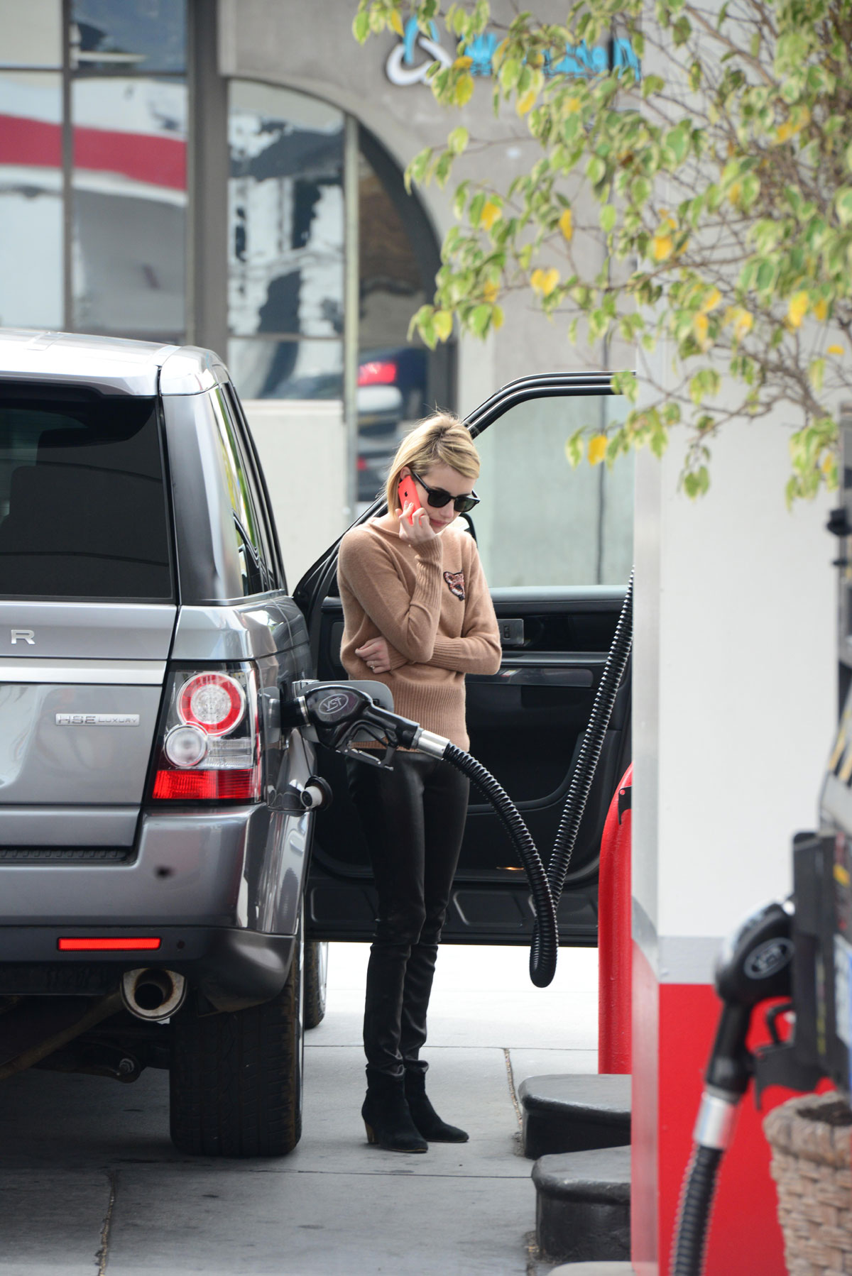 Emma Roberts stops by a gas station in West Hollywood