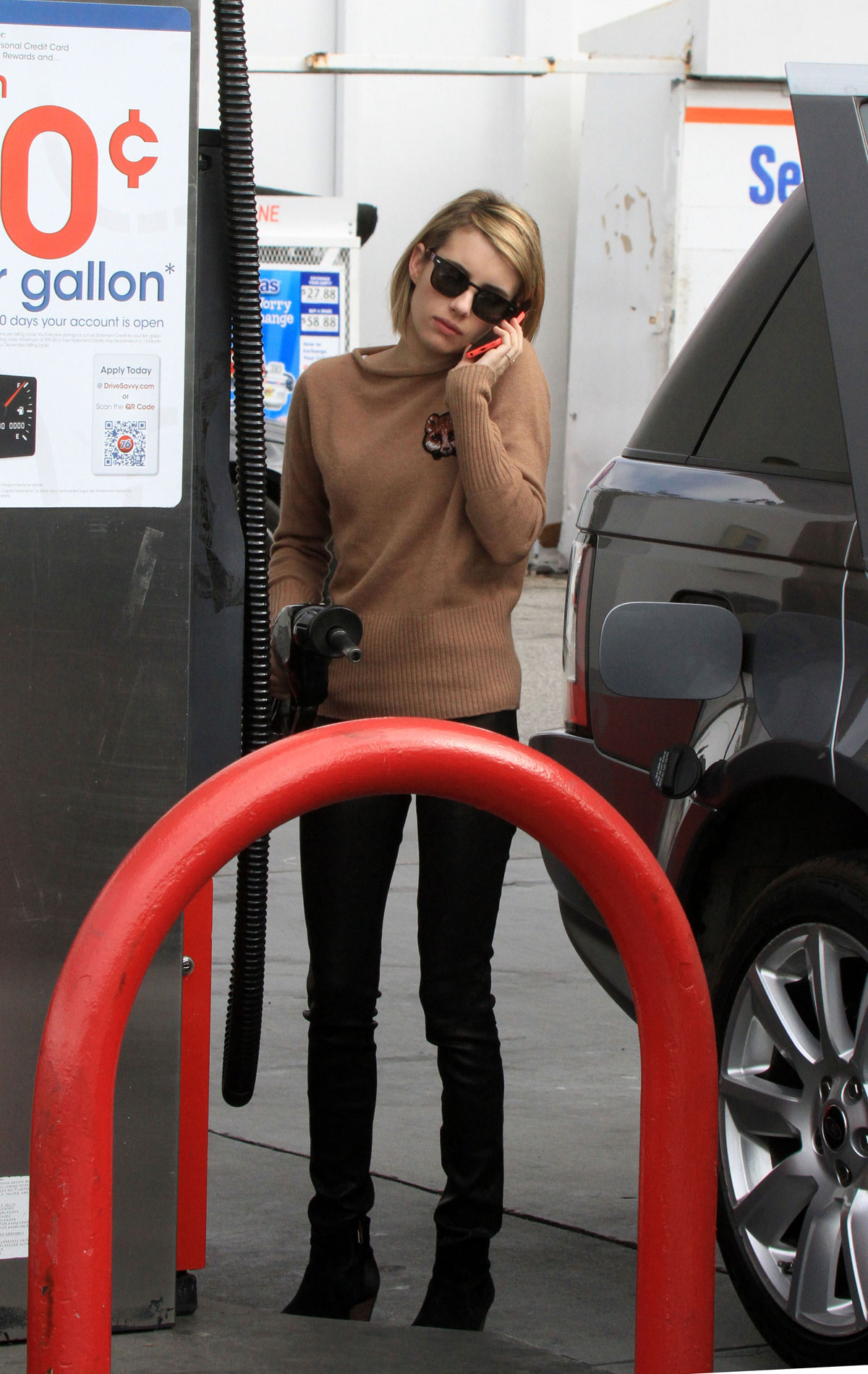 Emma Roberts stops by a gas station in West Hollywood