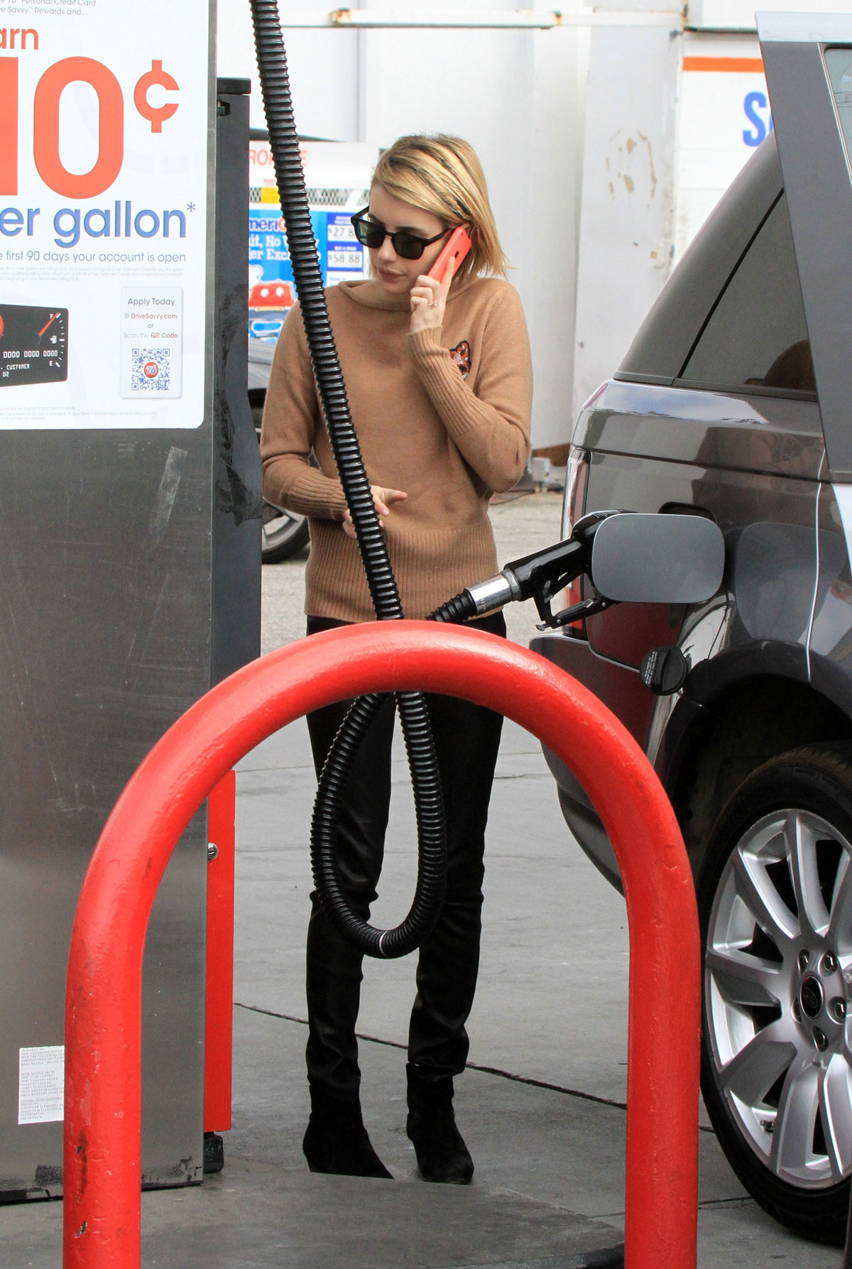 Emma Roberts stops by a gas station in West Hollywood