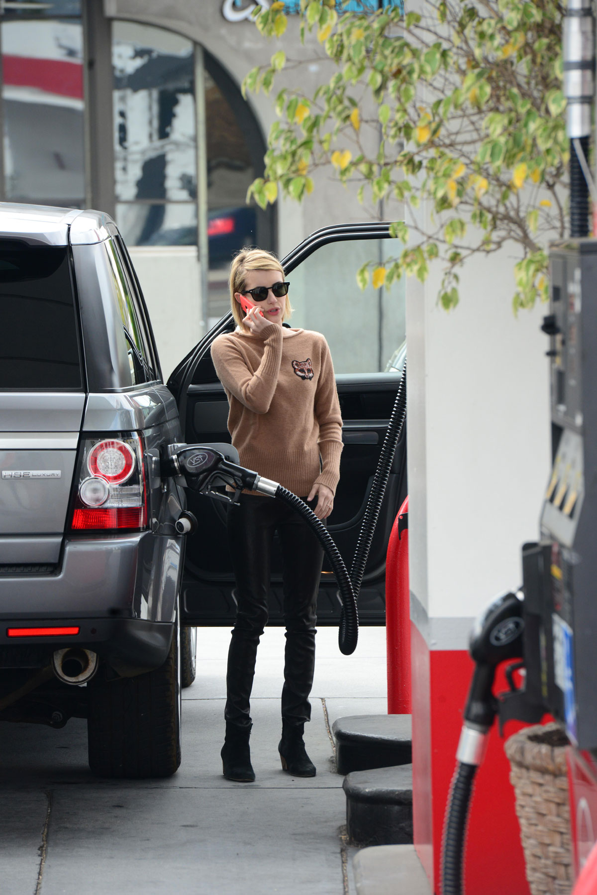 Emma Roberts stops by a gas station in West Hollywood