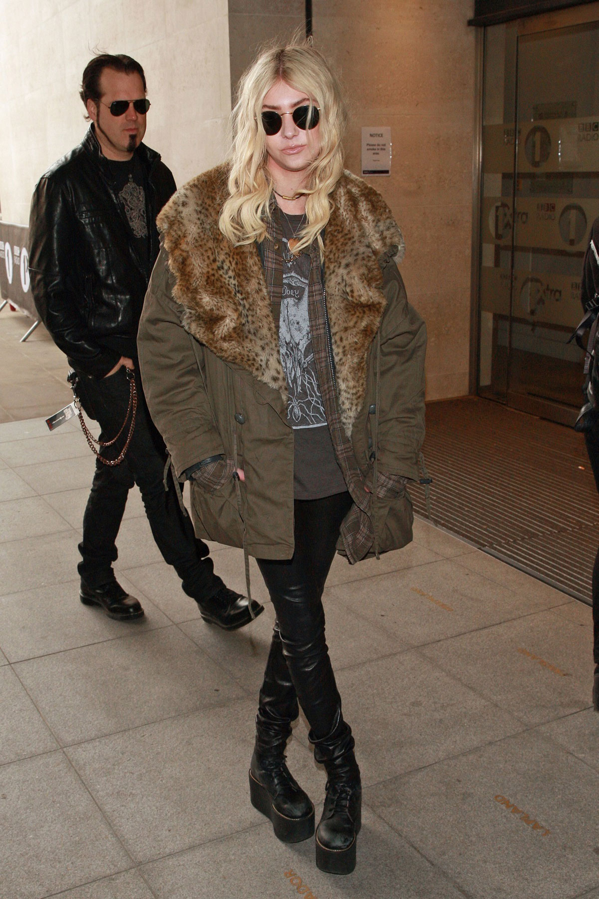 Taylor Momsen leaves BBC Radio 1 studios