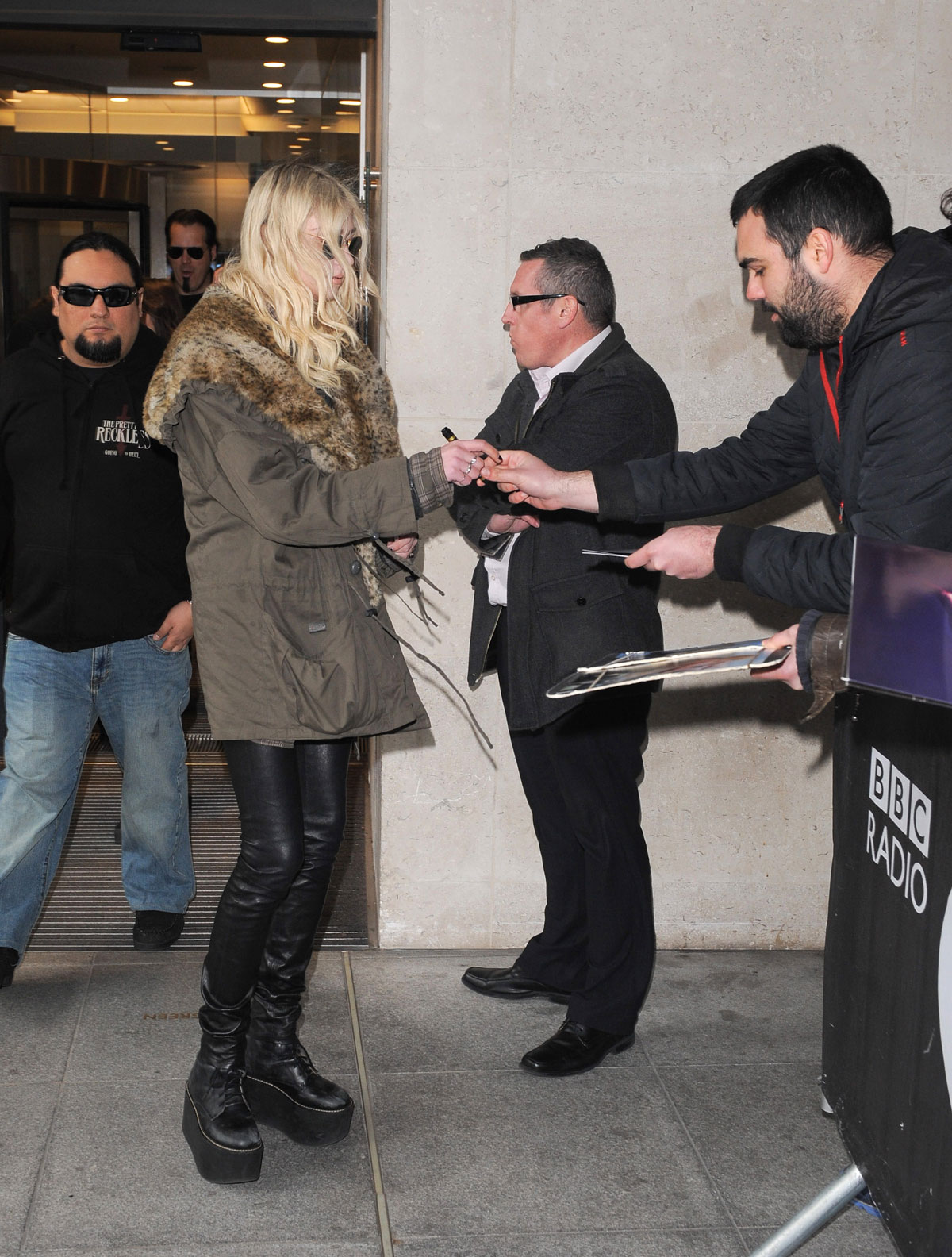 Taylor Momsen leaves BBC Radio 1 studios