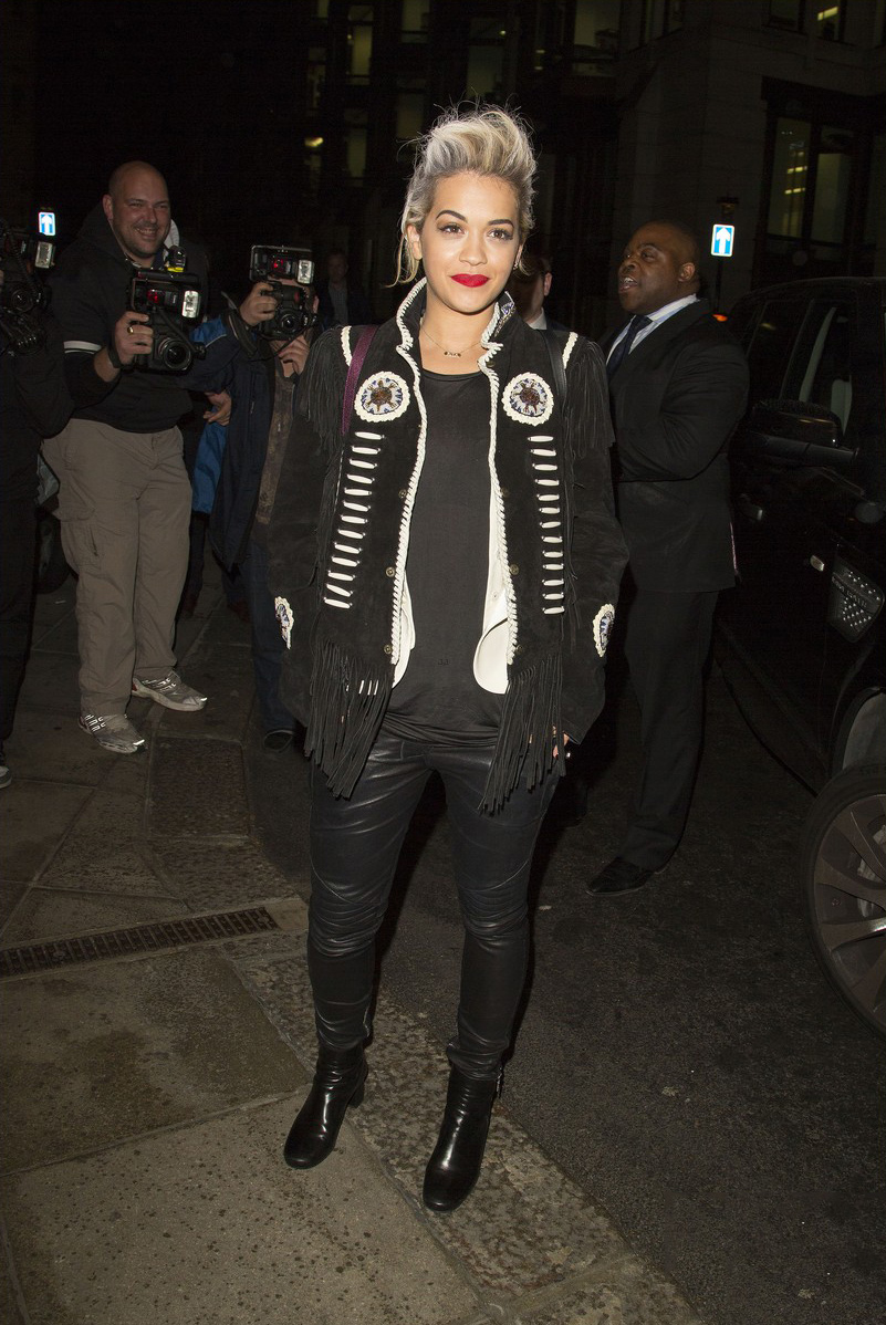 Rita Ora arrives at The Dorchester Hotel