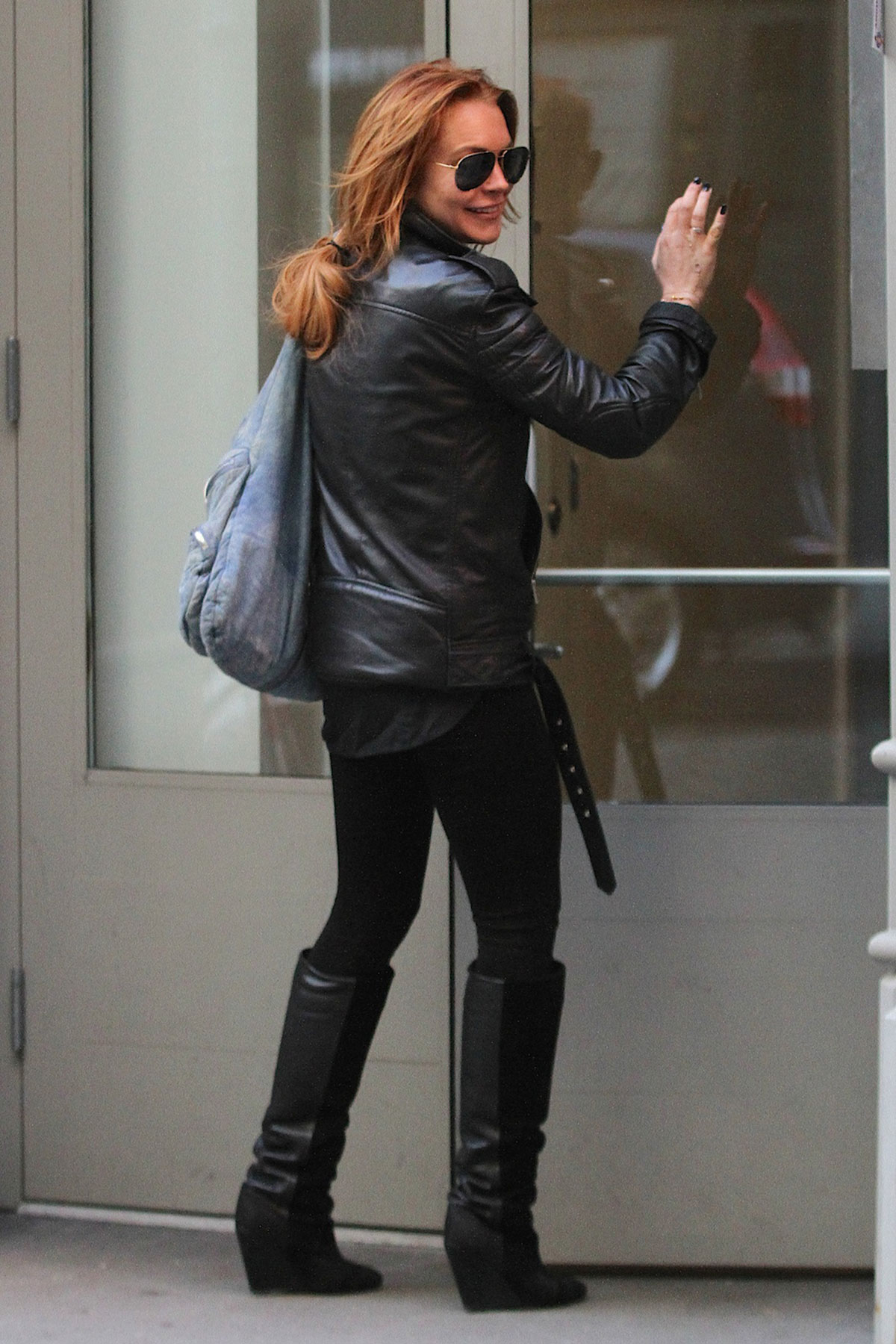 Lindsay Lohan strolled through SoHo