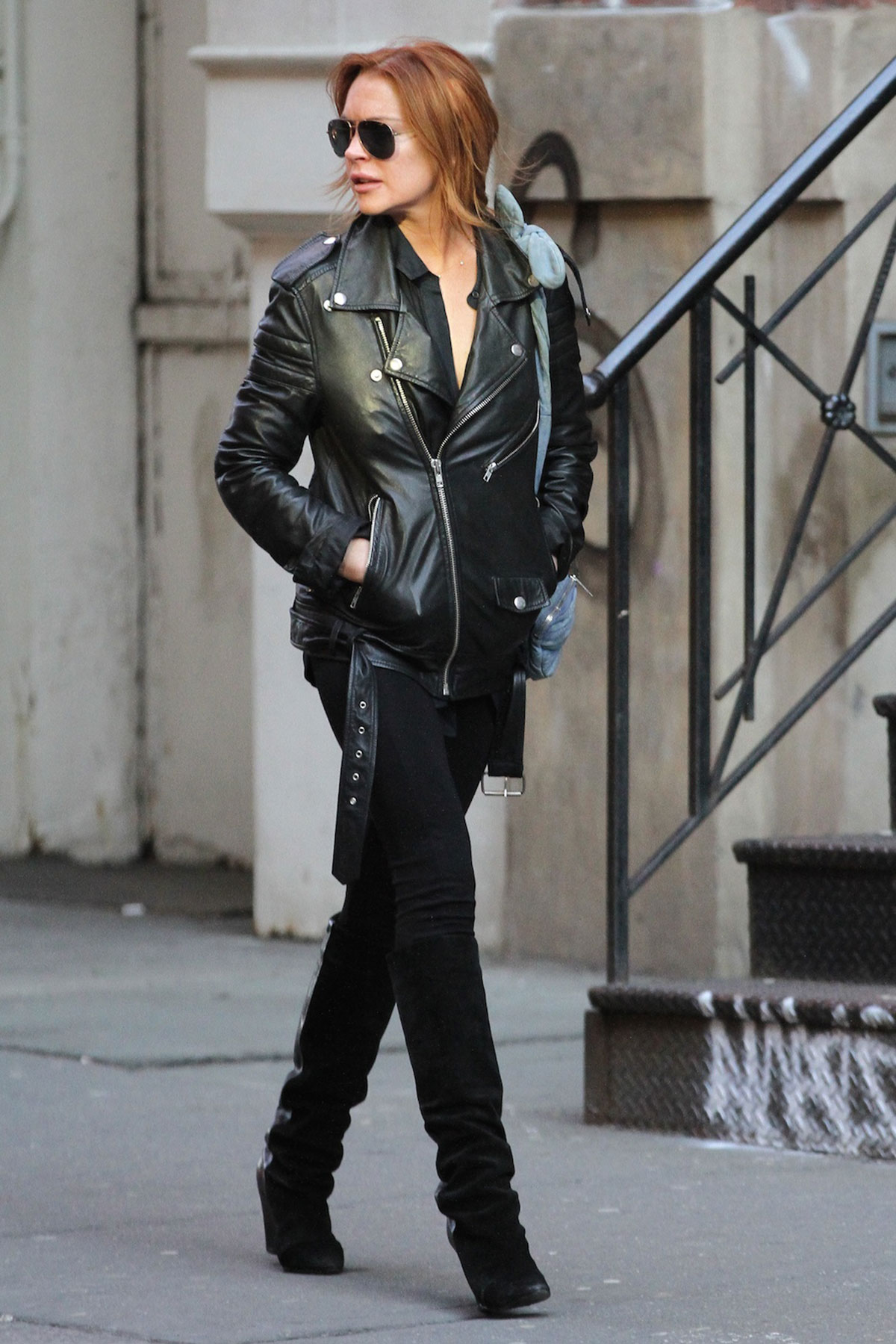 Lindsay Lohan strolled through SoHo