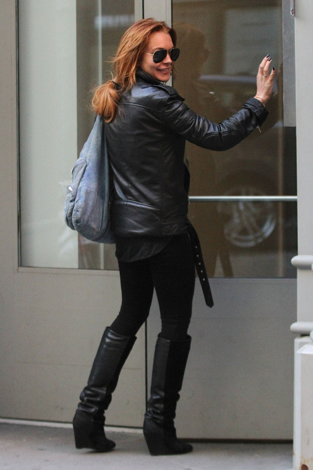 Lindsay Lohan strolled through SoHo