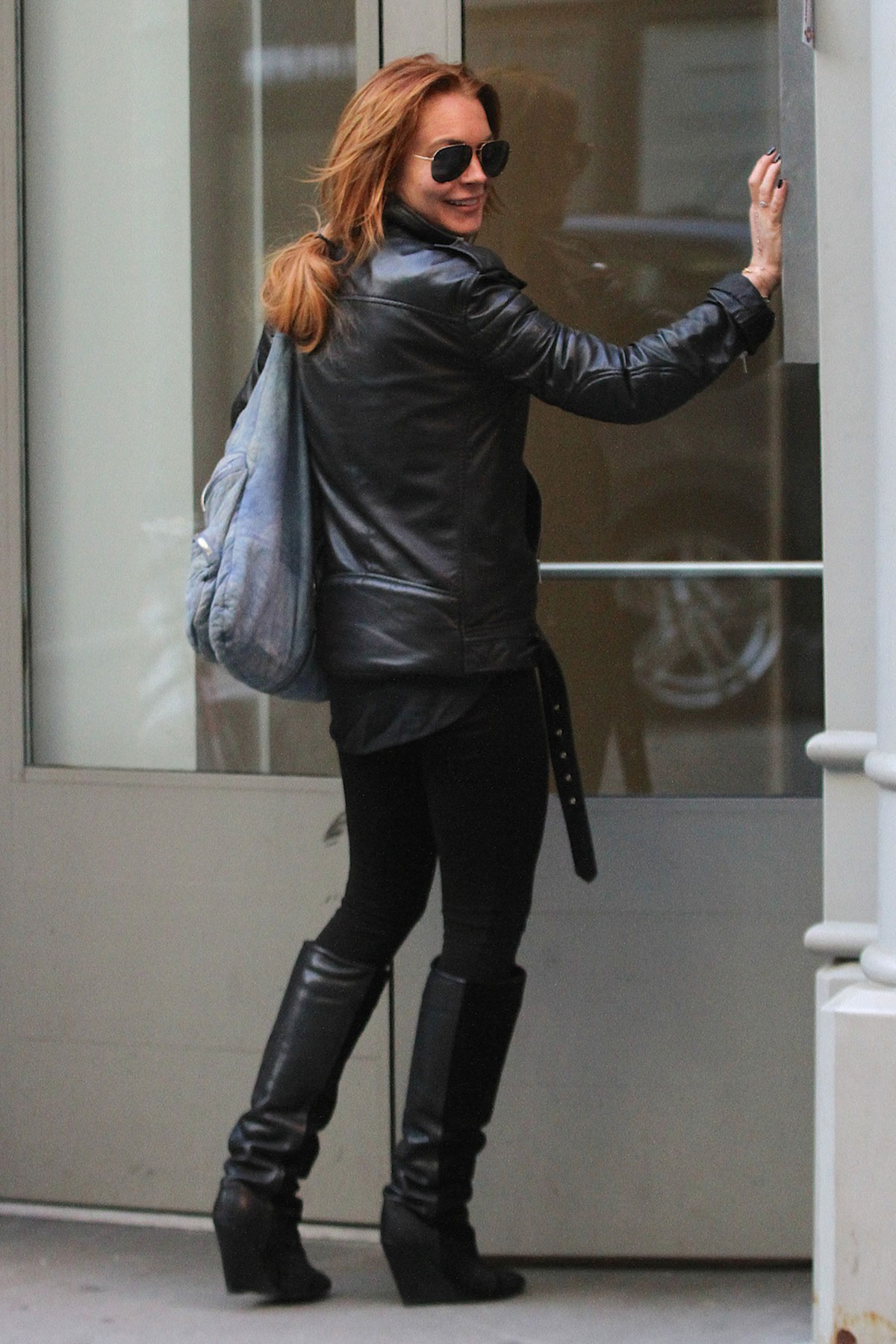 Lindsay Lohan strolled through SoHo