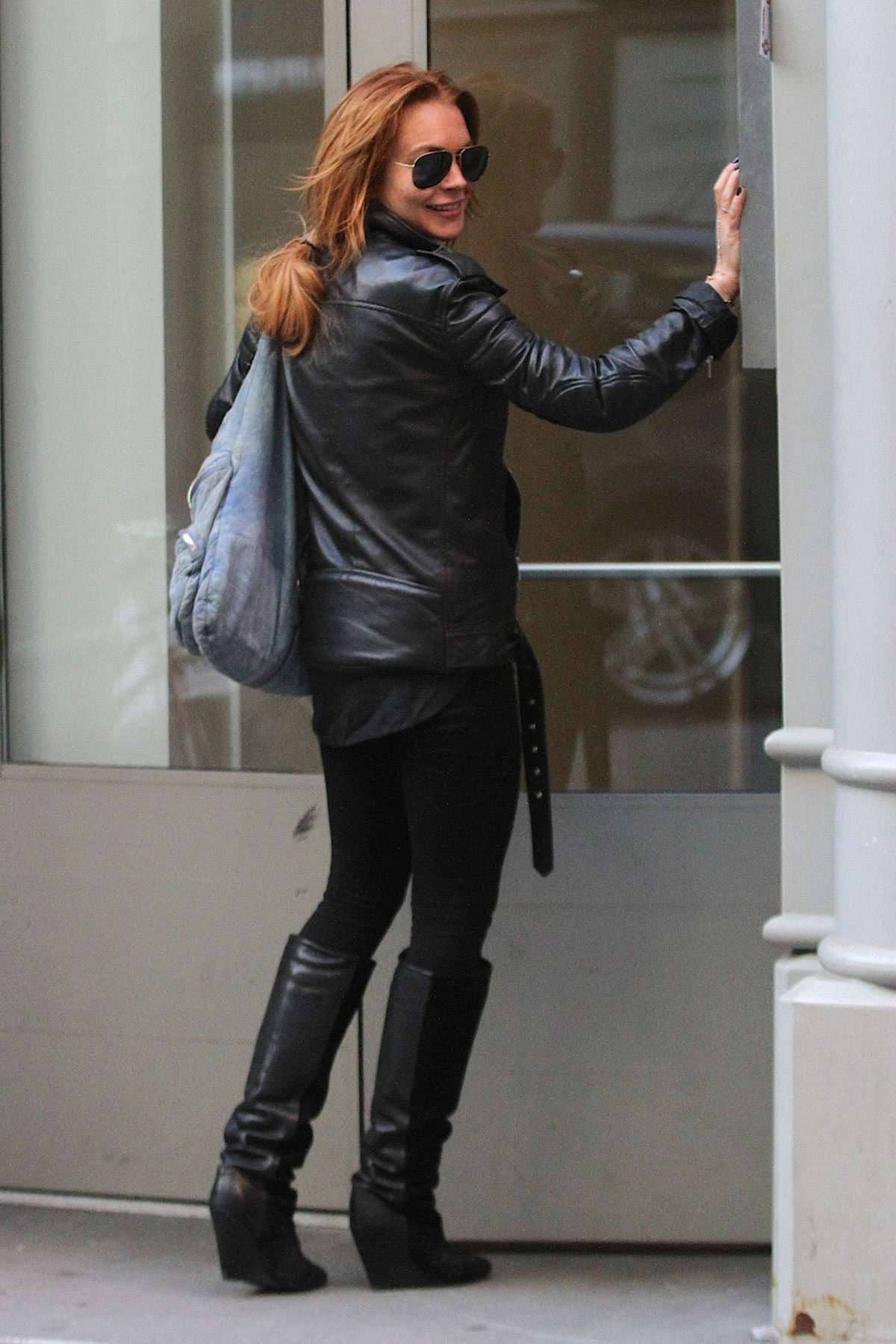 Lindsay Lohan strolled through SoHo