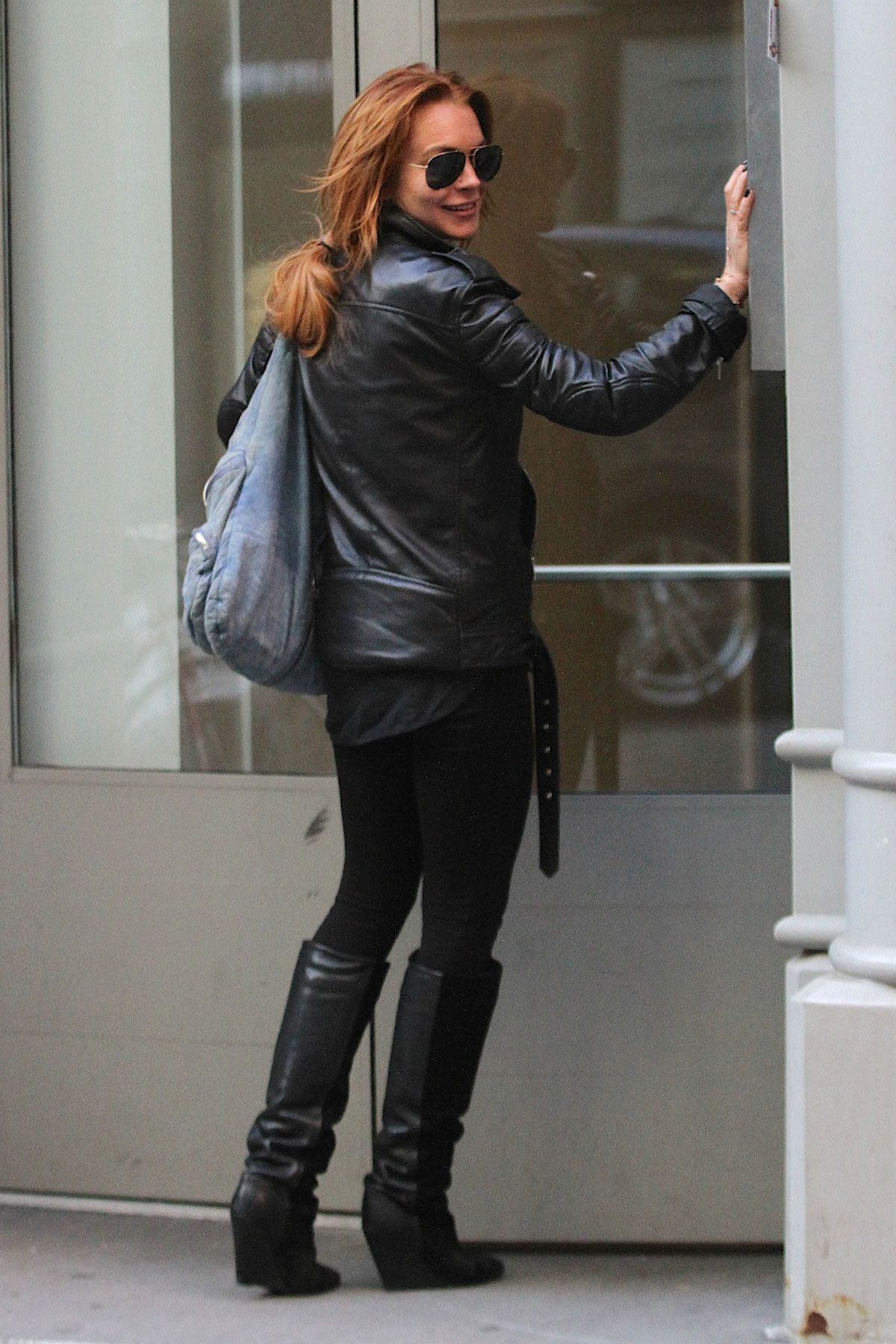 Lindsay Lohan strolled through SoHo