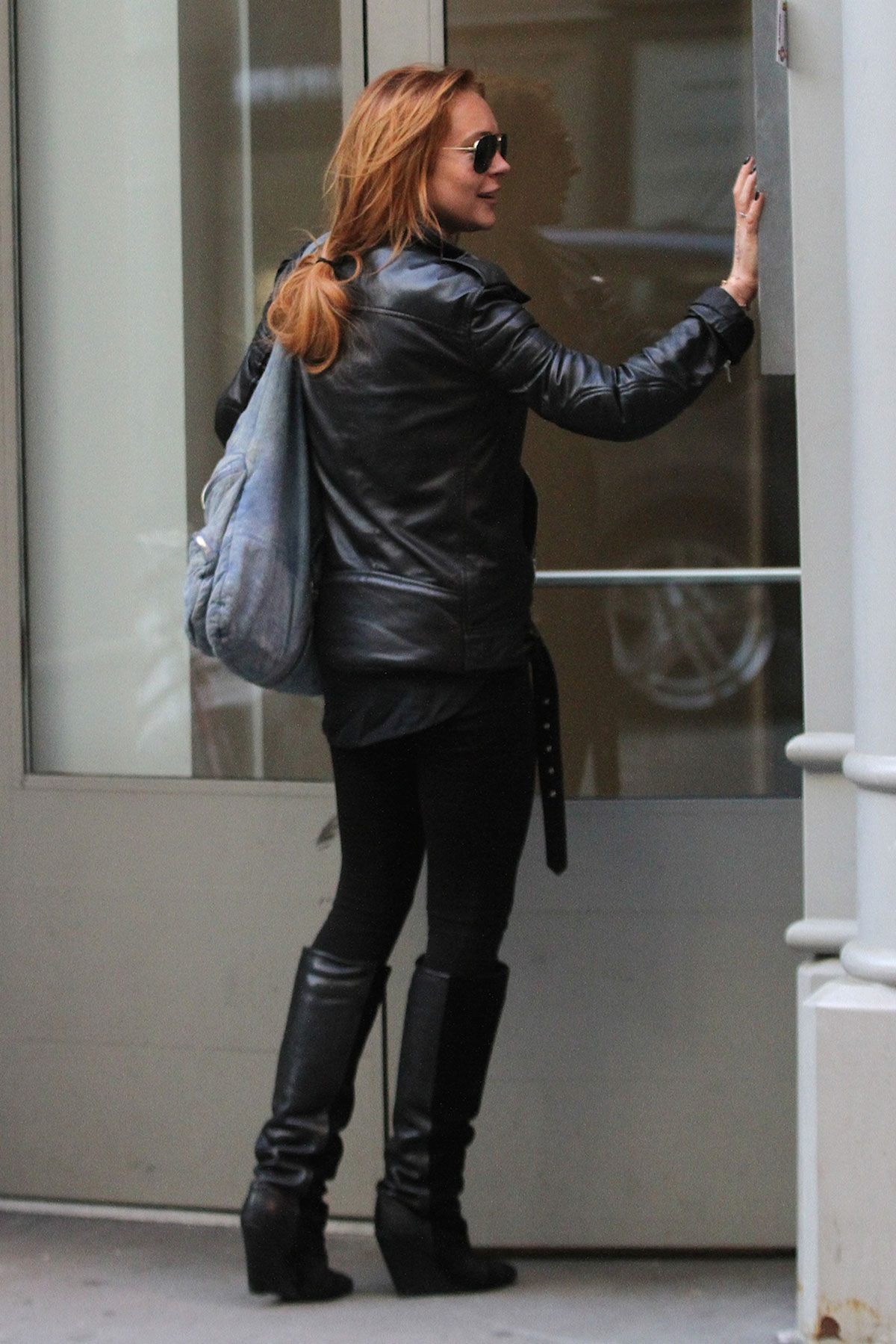 Lindsay Lohan strolled through SoHo