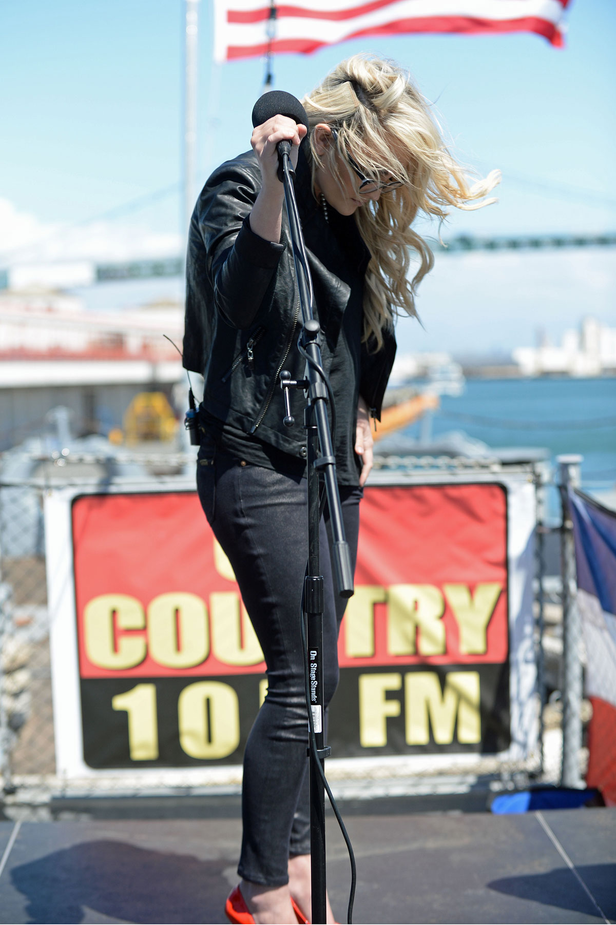 Jamie Lynn Spears performs at a concert on USS Iowa San Pedro